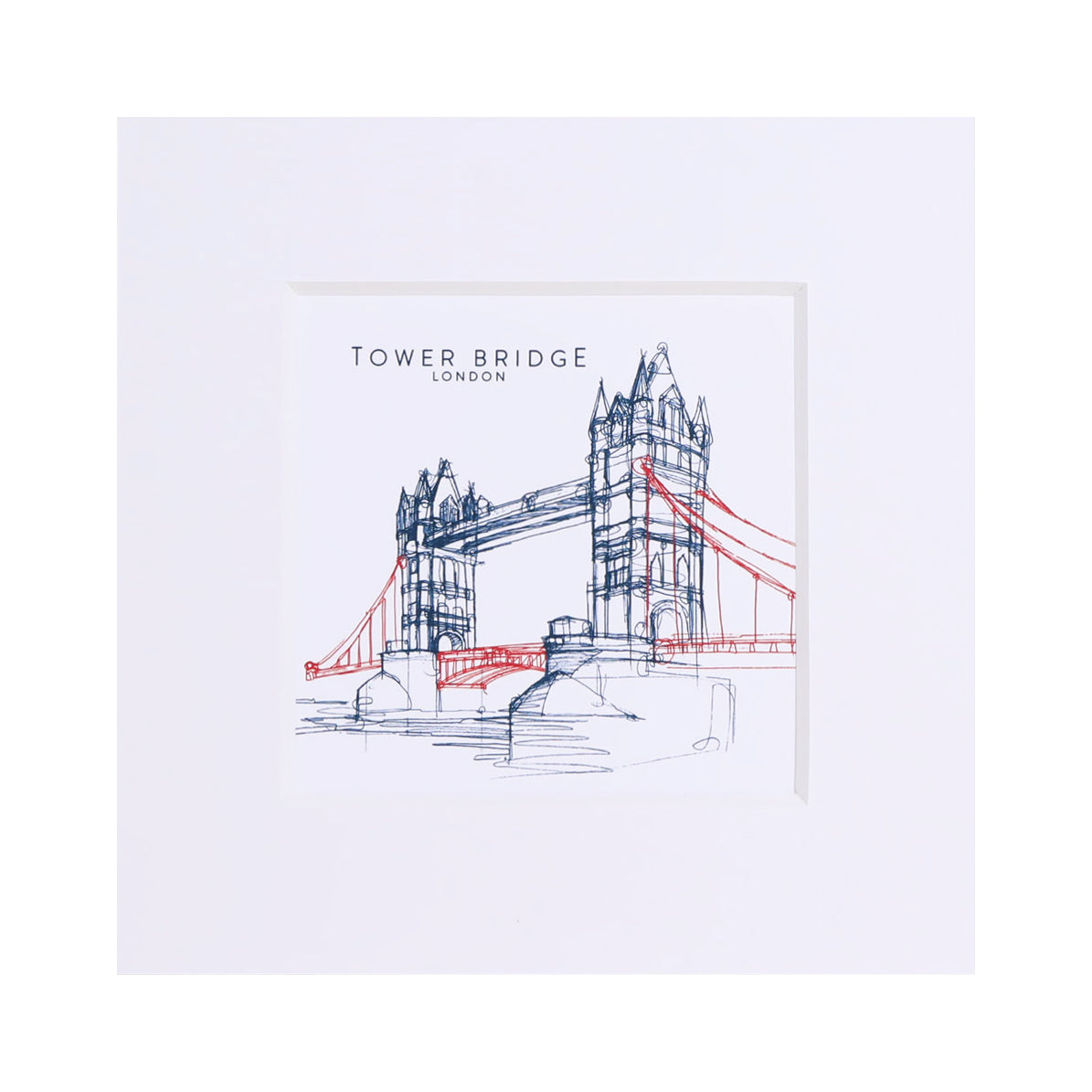 Tower Bridge Line Small Print - White 1