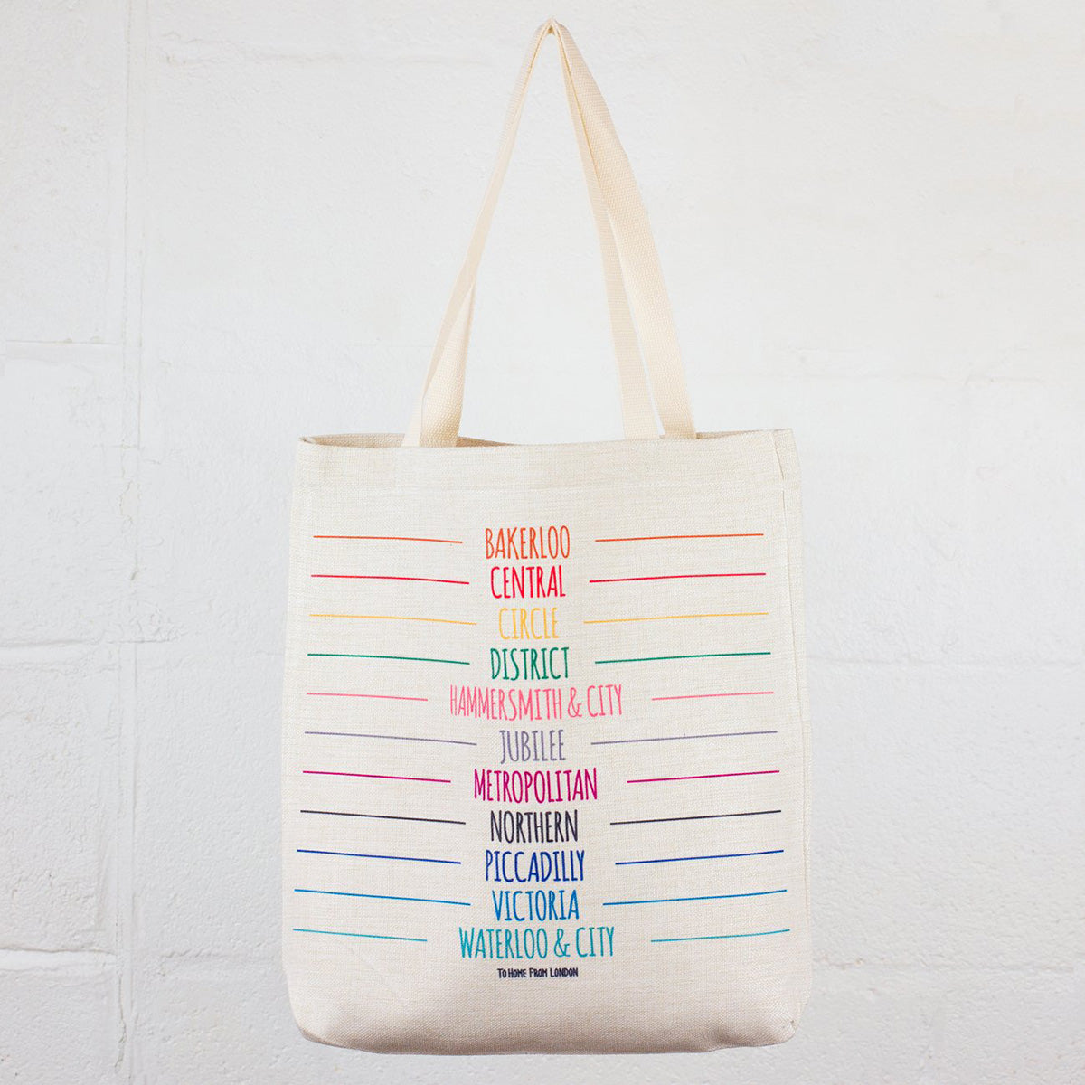 To Home From London Tube Lines Canvas Tote Bag 2