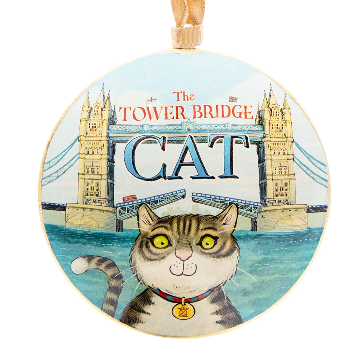 The Tower Bridge Cat Round Metal Decoration 1