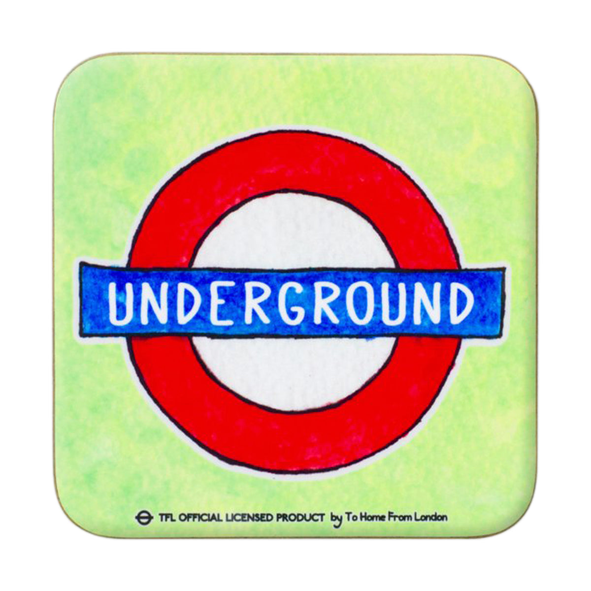 To Home From London Magnetic Coaster - Underground - Green 