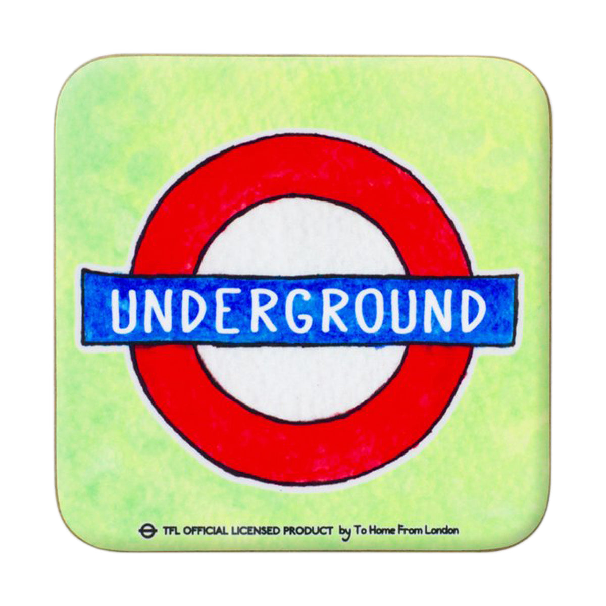 To Home From London Magnetic Coaster - Underground - Green