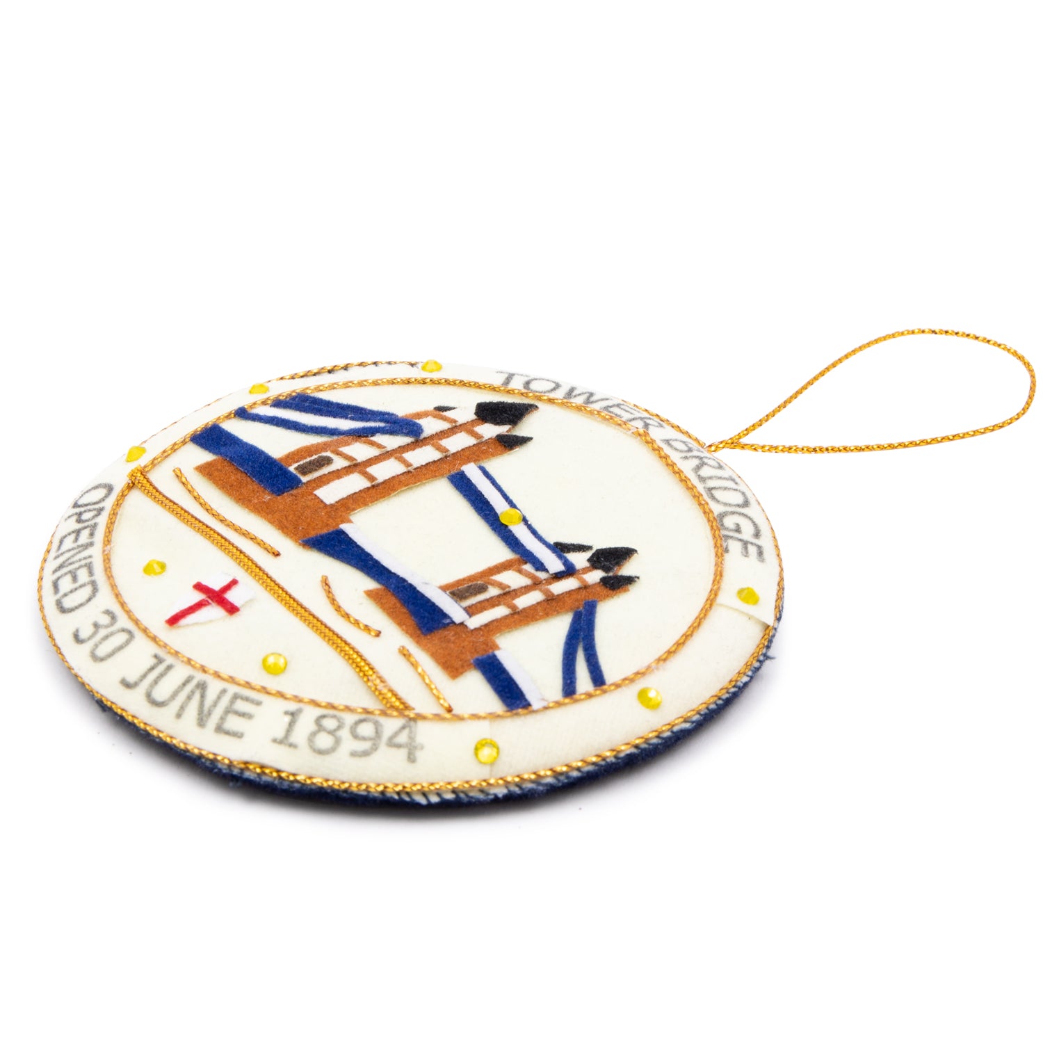 Tower Bridge Medallion Stitched Christmas Decoration