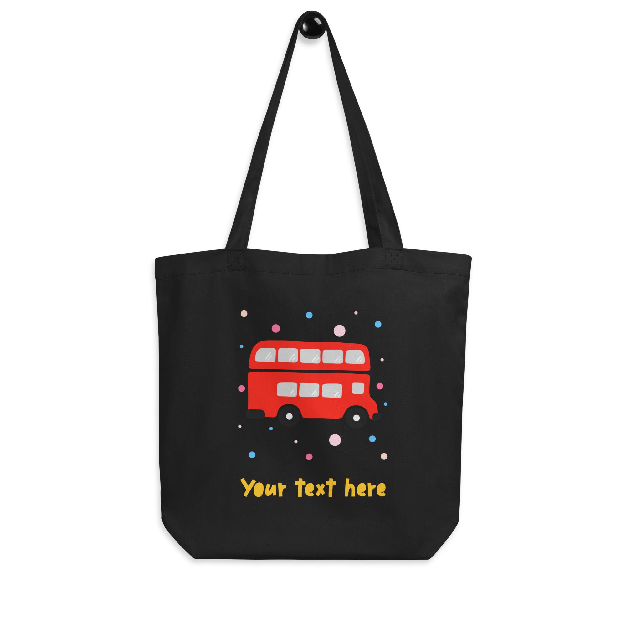 Personalised Custom Text - Eco Tote Bag - London Doodles - Bus