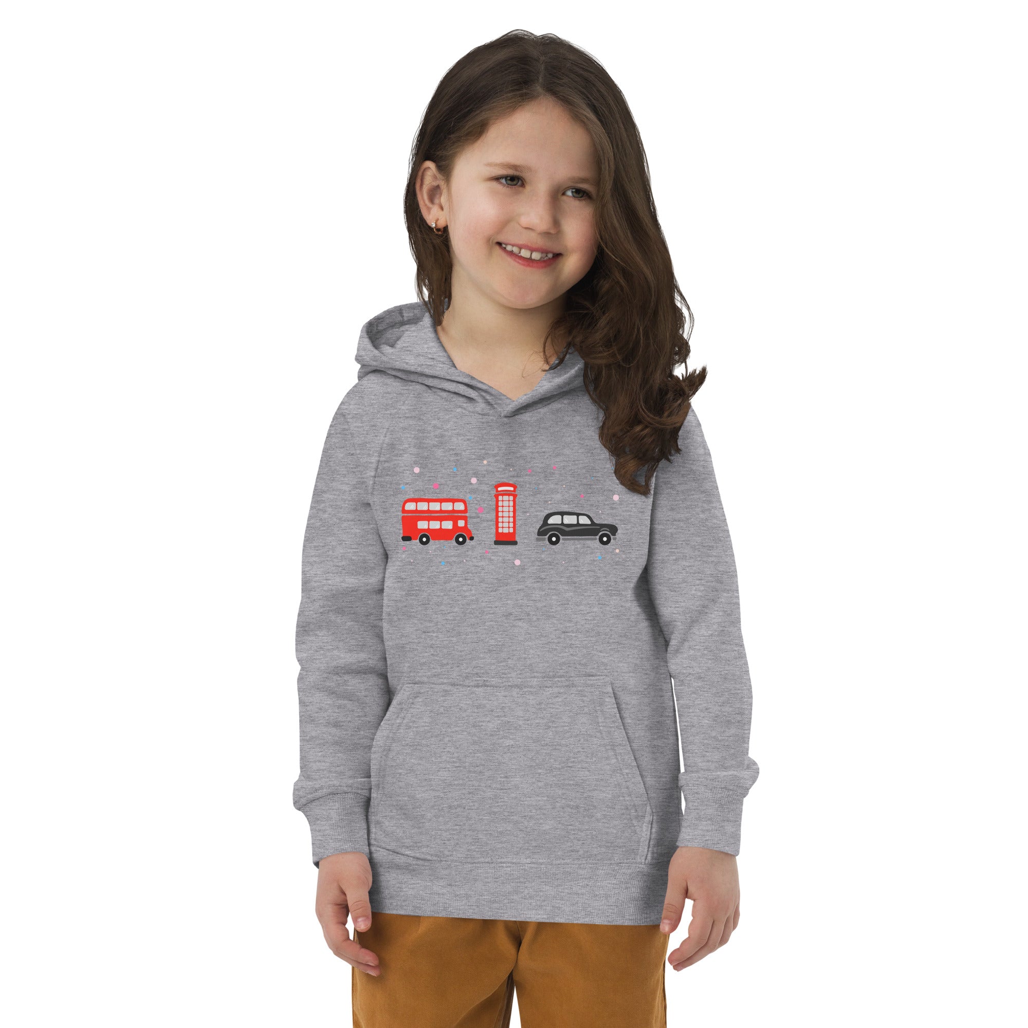 London Doodles - Bus / Phone / Taxi - Kids Eco Hoodie