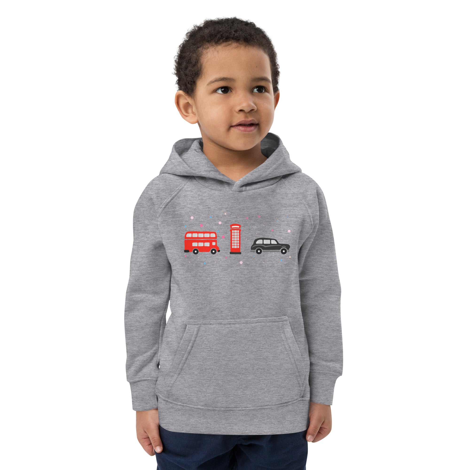 London Doodles - Bus / Phone / Taxi - Kids Eco Hoodie