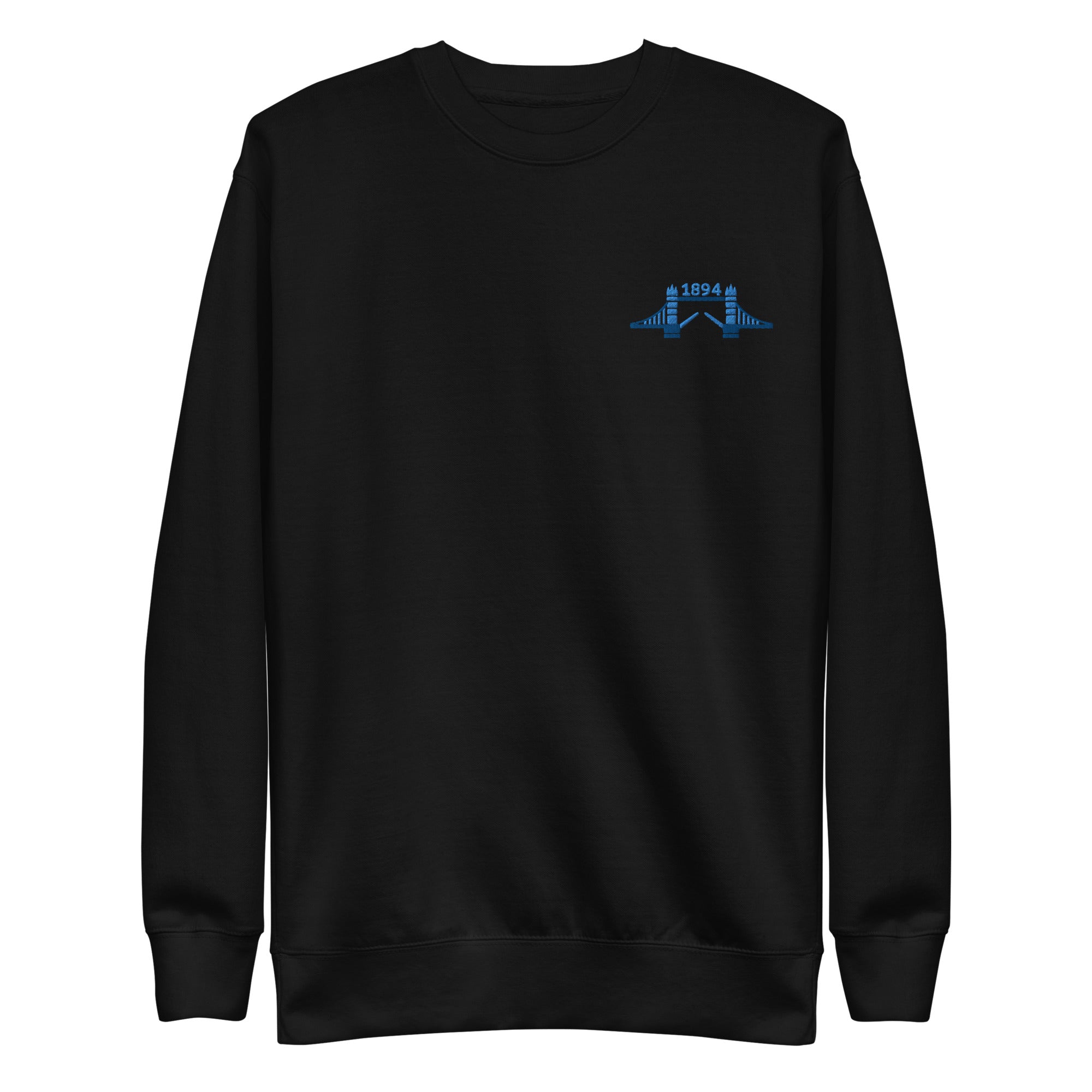 1894 Tower Bridge - Blue Thread Embroidered Unisex Premium Sweatshirt