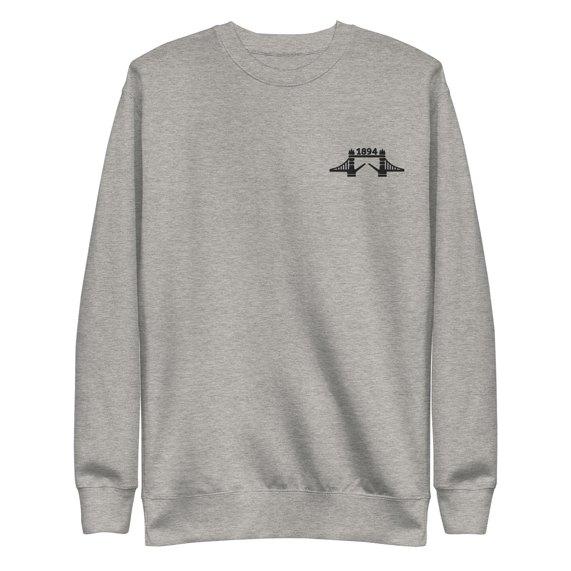 1894 Tower Bridge - Black Thread Embroidered Unisex Premium Sweatshirt