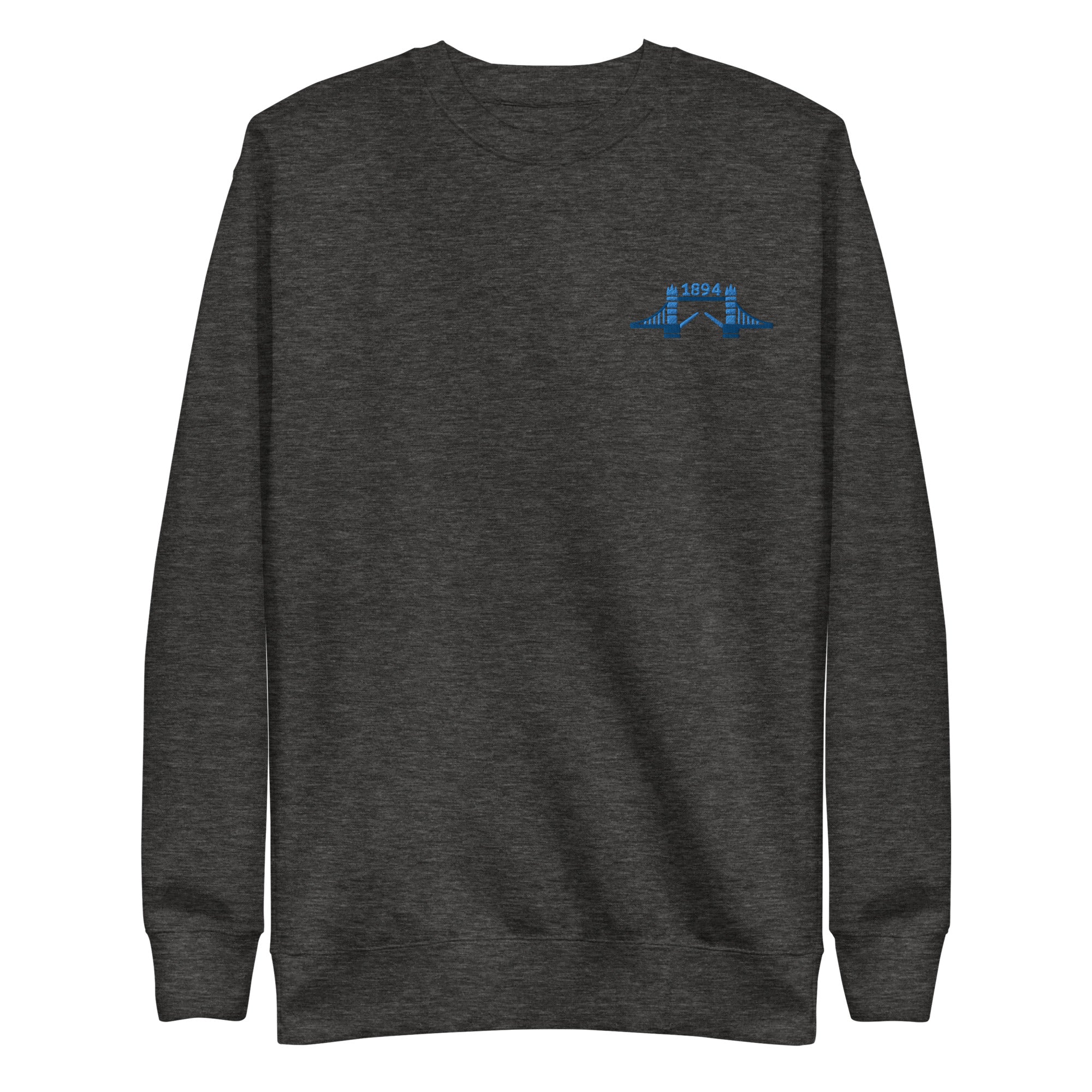 1894 Tower Bridge - Blue Thread Embroidered Unisex Premium Sweatshirt