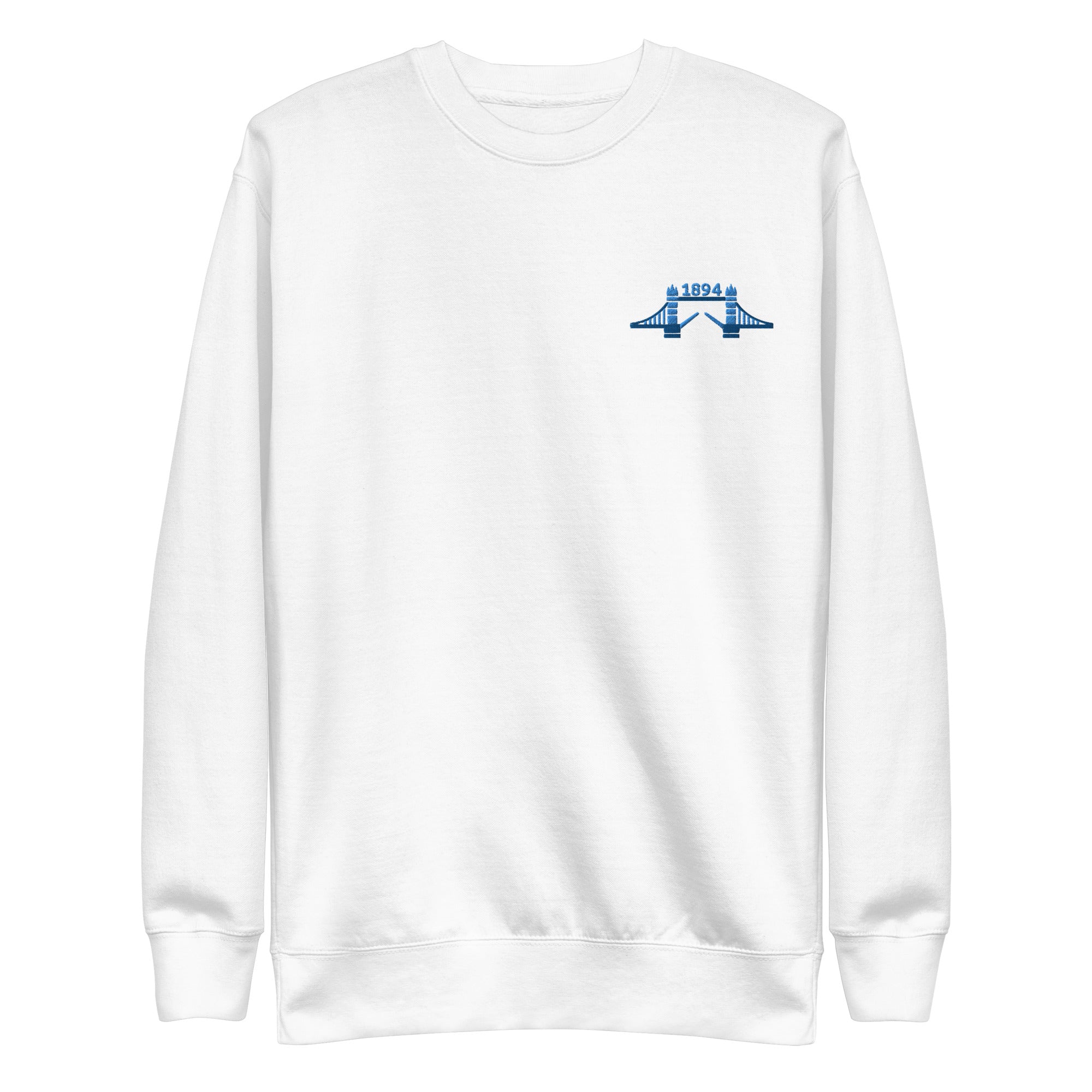 1894 Tower Bridge - Blue Thread Embroidered Unisex Premium Sweatshirt