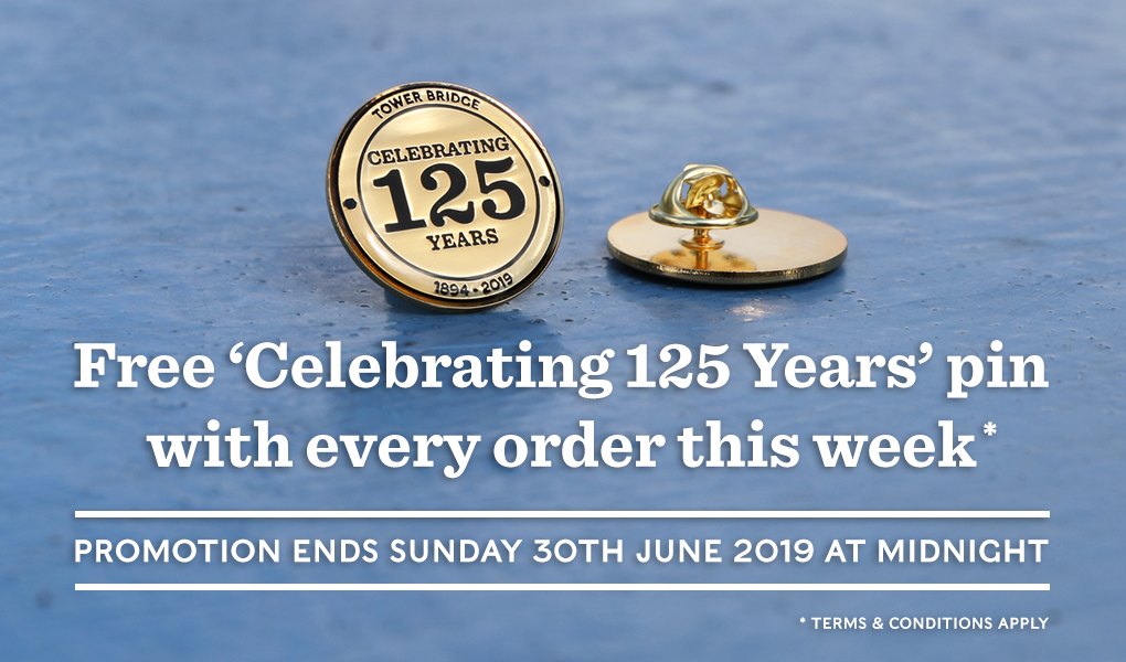 Celebrating 125 Years promotion at Tower Bridge