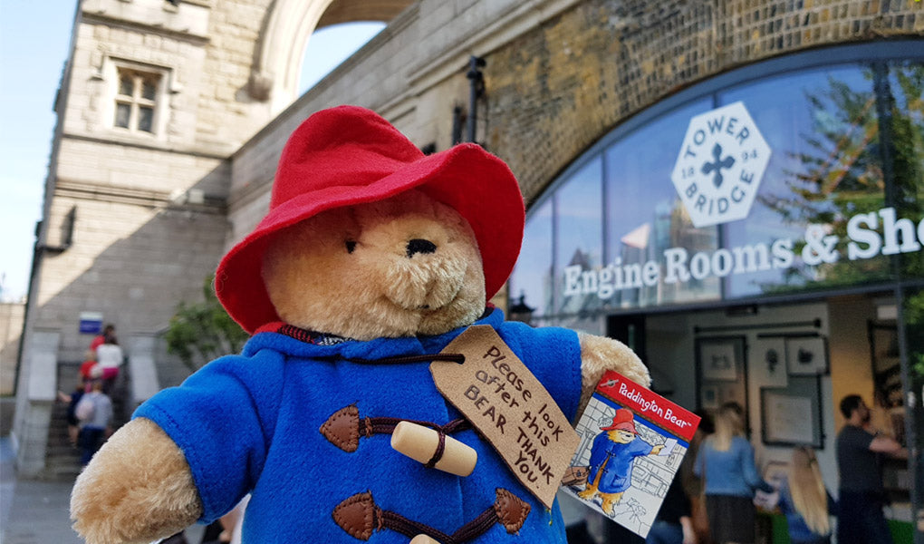 Paddington Bear arrives at Tower Bridge