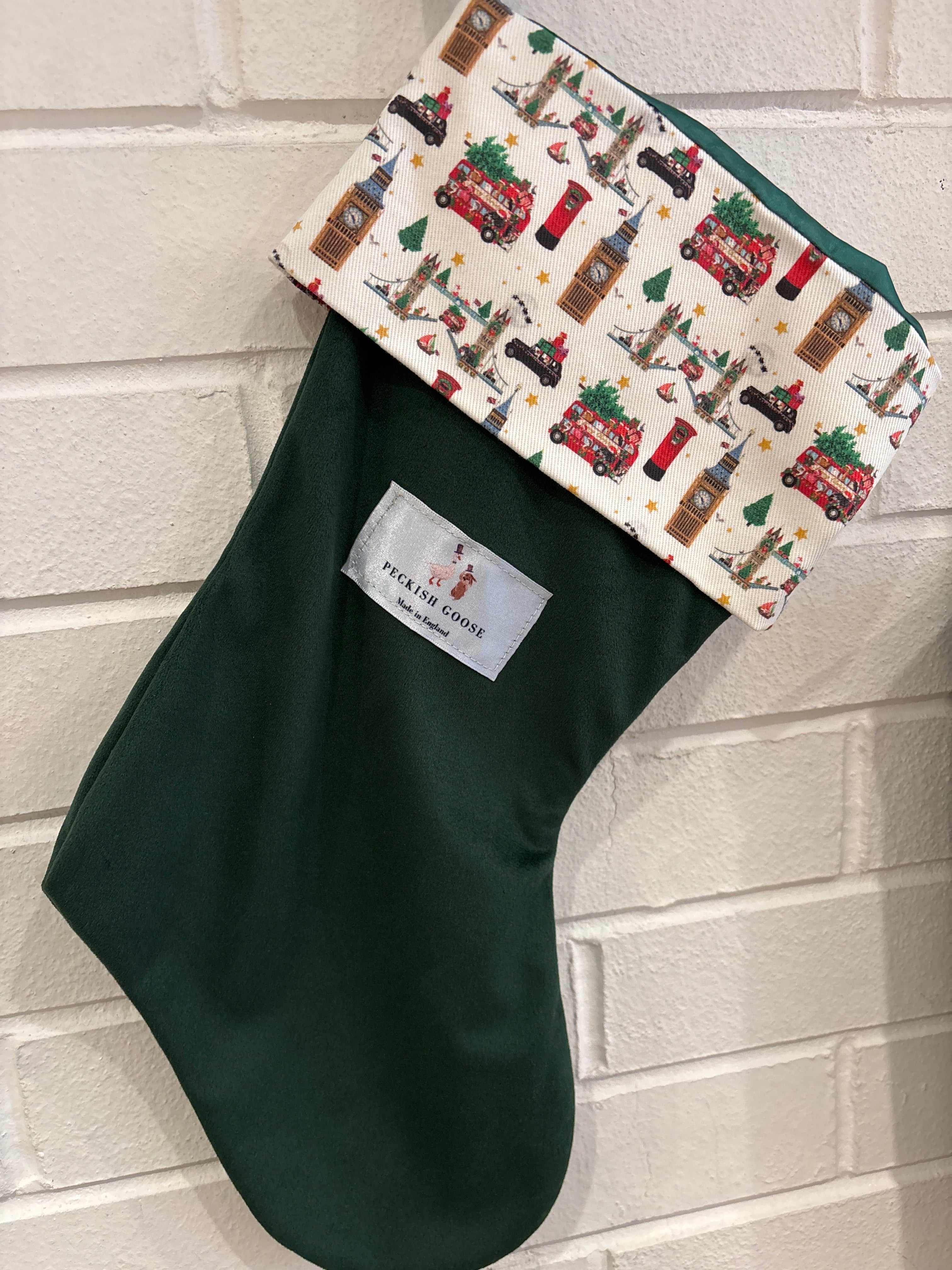 Peckish Goose Christmas Stocking Green