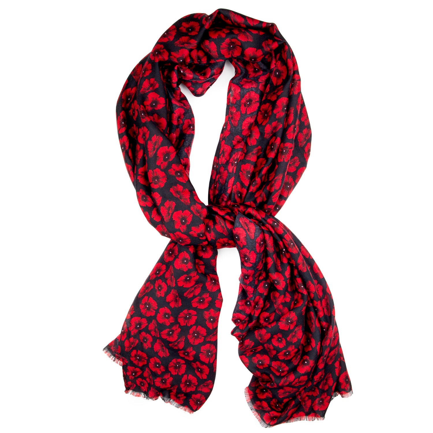 Alexander Thurlow All-Over Poppy Shawl Scarf