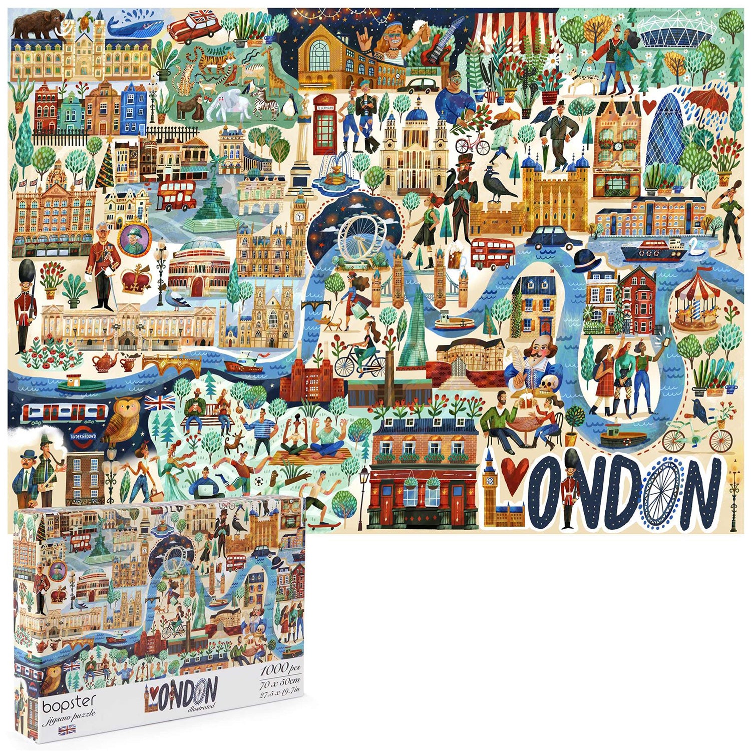 Bopster Map of London Jigsaw Puzzle - 1000 Pieces
