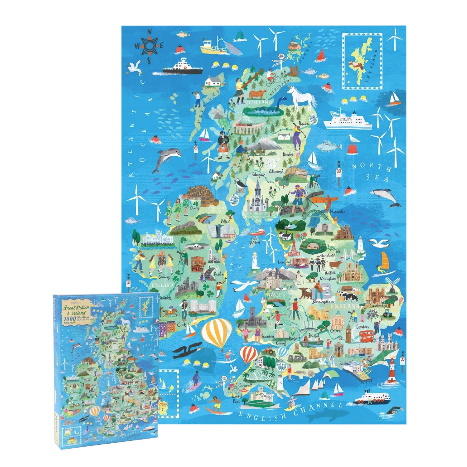 Bopster Puzzle Great Britain & Ireland 1000 Piece Puzzle 1