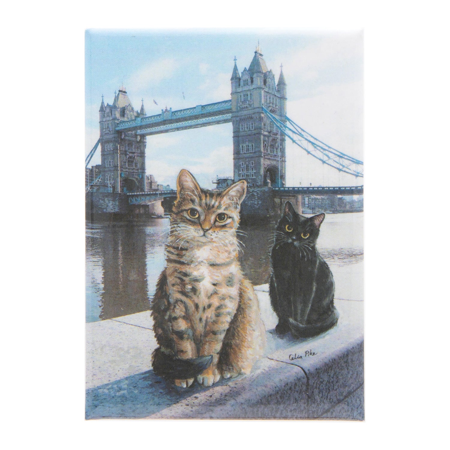 Celia Pike Cats at Tower Bridge Magnet