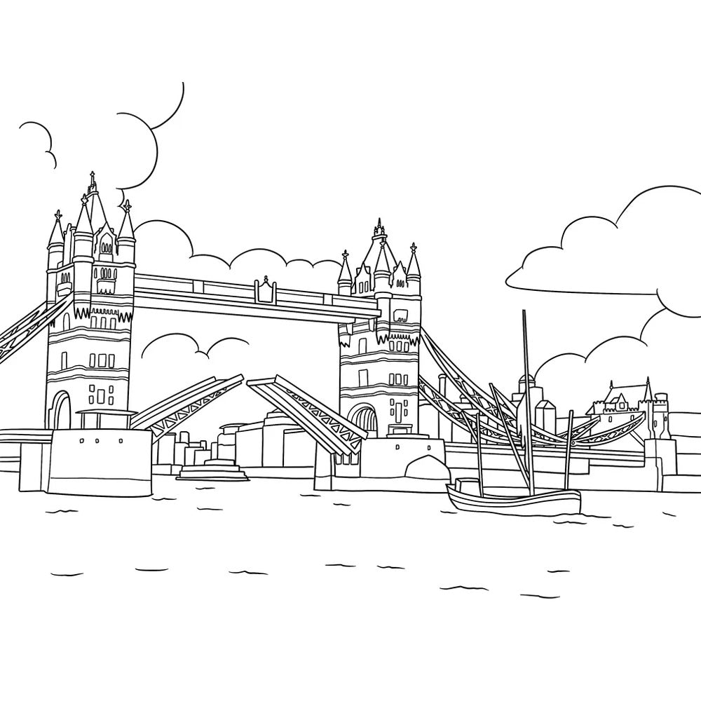 Colour In London Bridges - The Local Colouring Book - Tower Bridge
