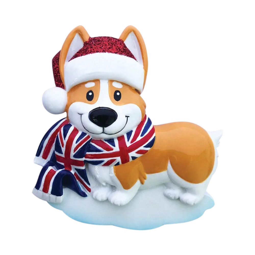 Corgi In Scarf Personalised Christmas Decoration - No Writing