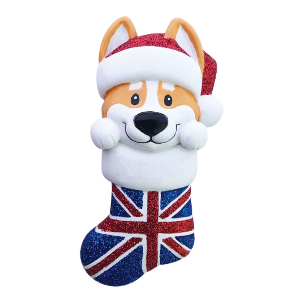 Corgi In Stocking Personalised Christmas Decoration - No Writing