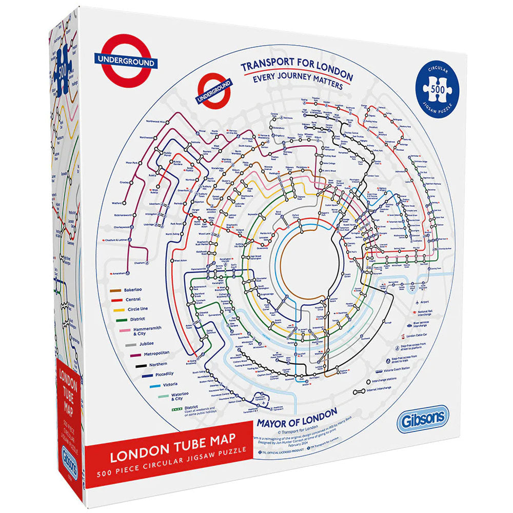Gibsons TFL Circular Tube Map 500pc Puzzle box