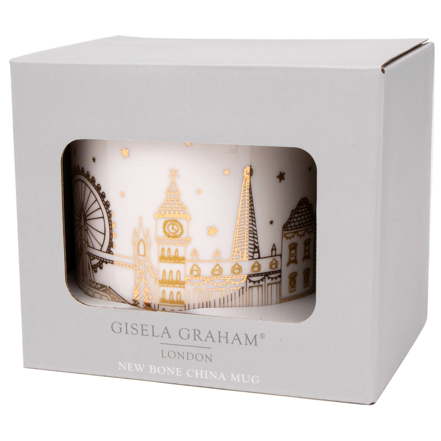 Gisela Graham Bone China Mug - London Scene - Gold 3