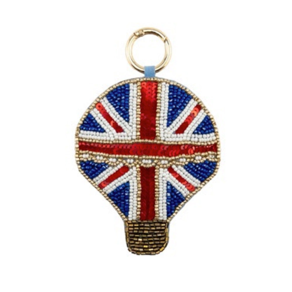 Grace & Glory Beaded Bag Charm Union Jack Balloon