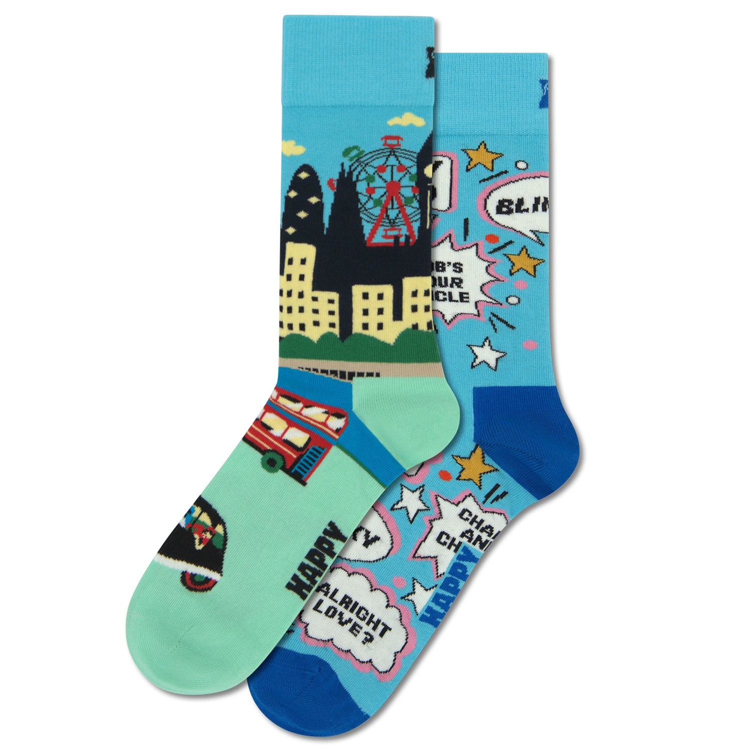 Happy Socks 2 Pack Slang Socks Gift Set - London Edition 1