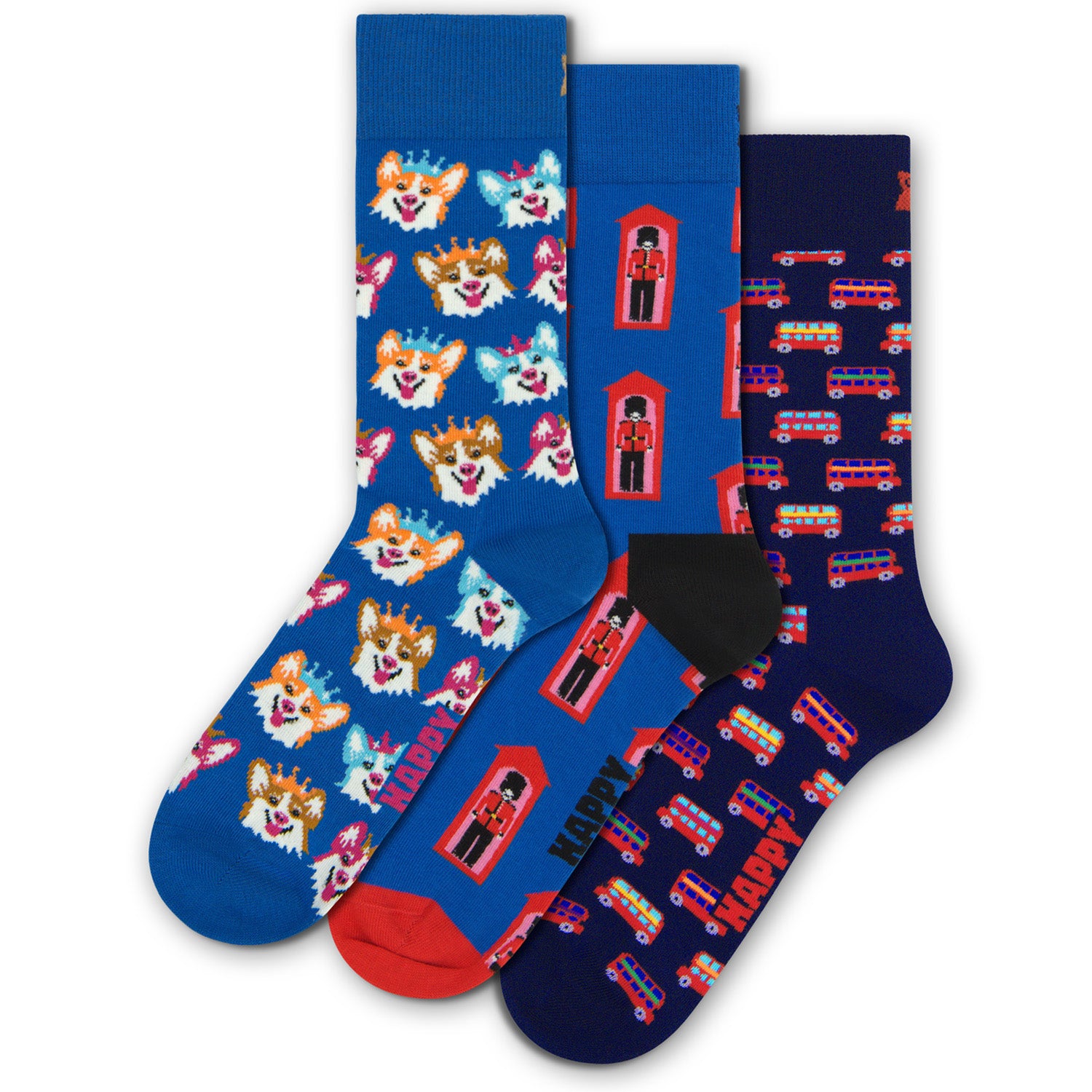 Happy Socks 3 Pack Guard Socks Gift Set - London Edition