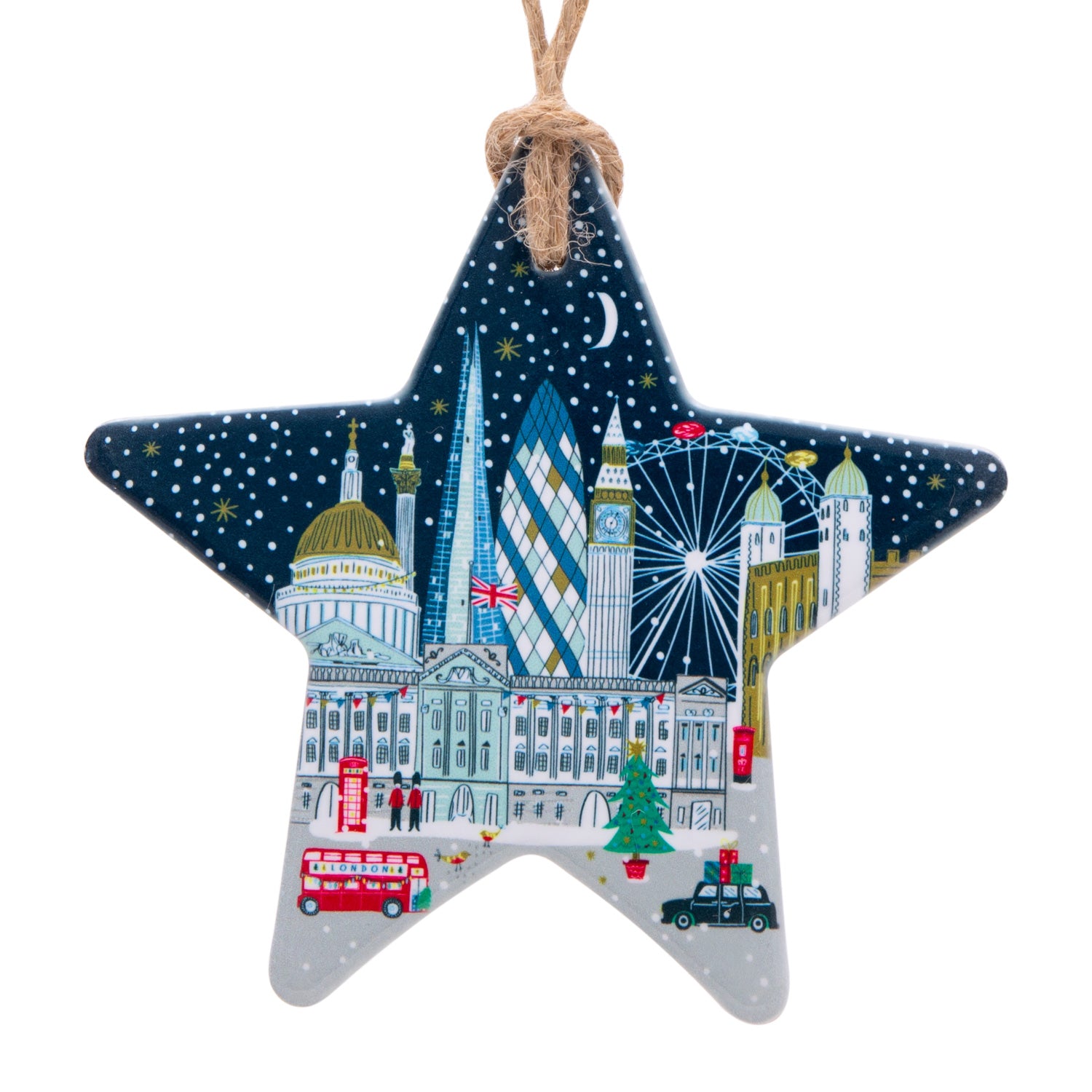 Jessica Hogarth Winter In London Hanging Star Christmas Decoration