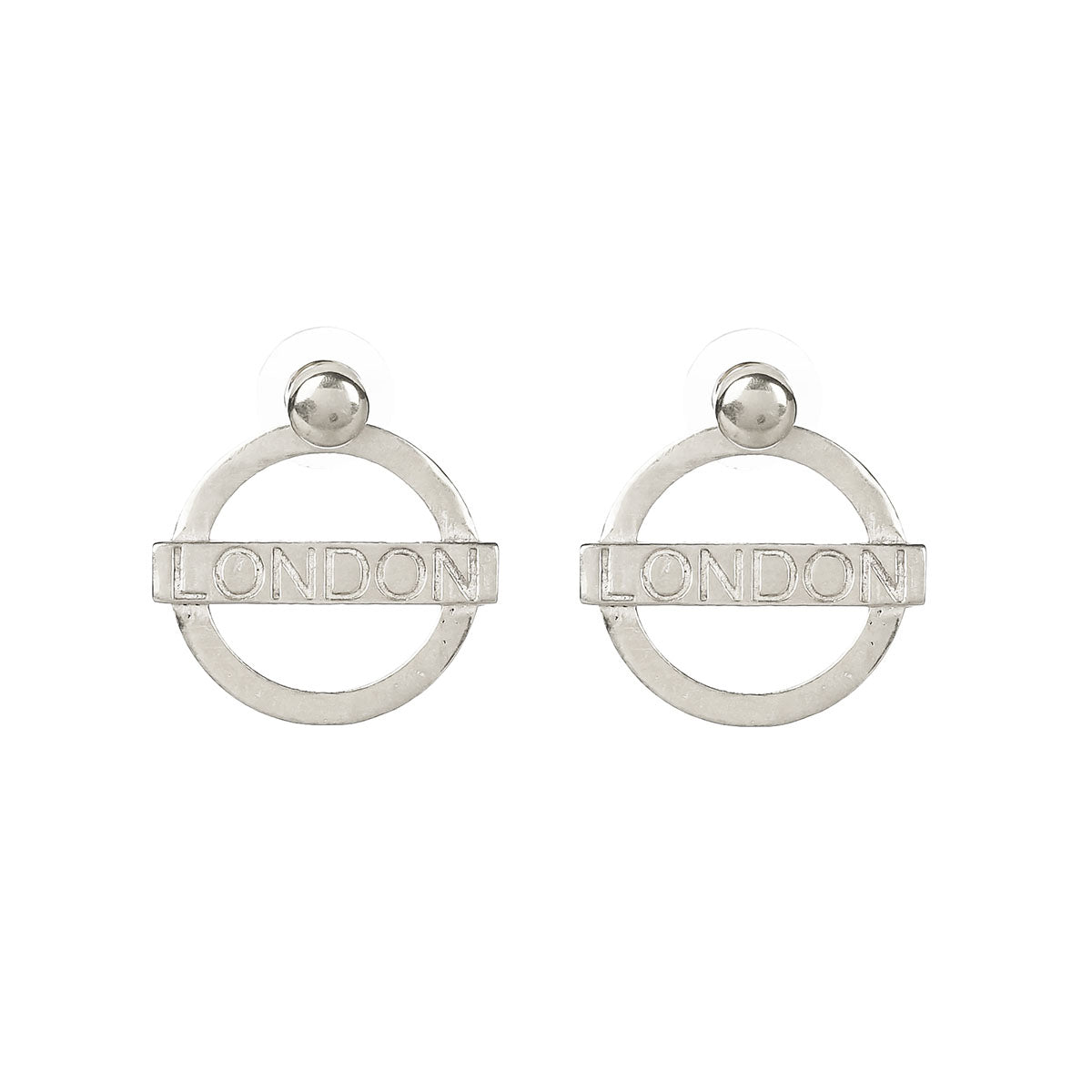 Pair of Jey Jewels London Underground Silver Hoop Earrings  - Small