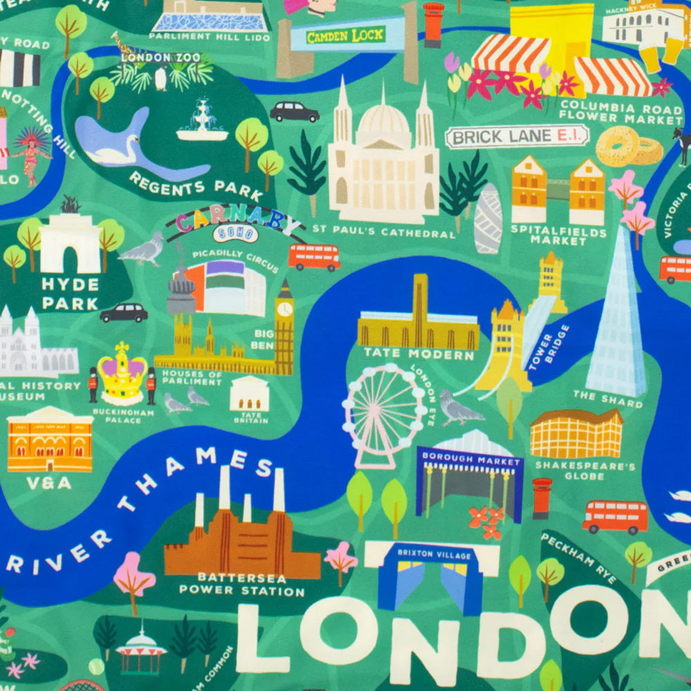 Kind Bag Reusable Foldaway Tote - London Map 3