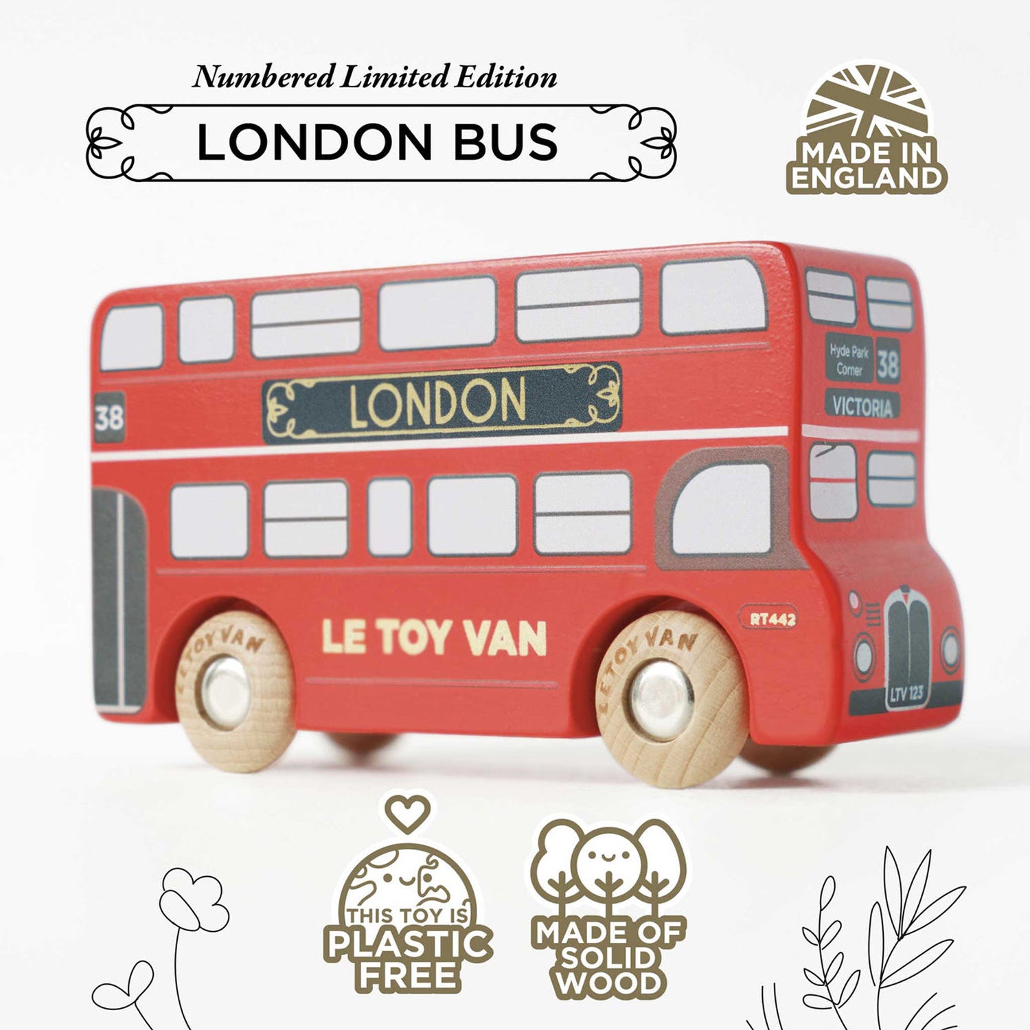 Le Toy Van London Bus Wooden Toy - Numbered Limited Edition 2
