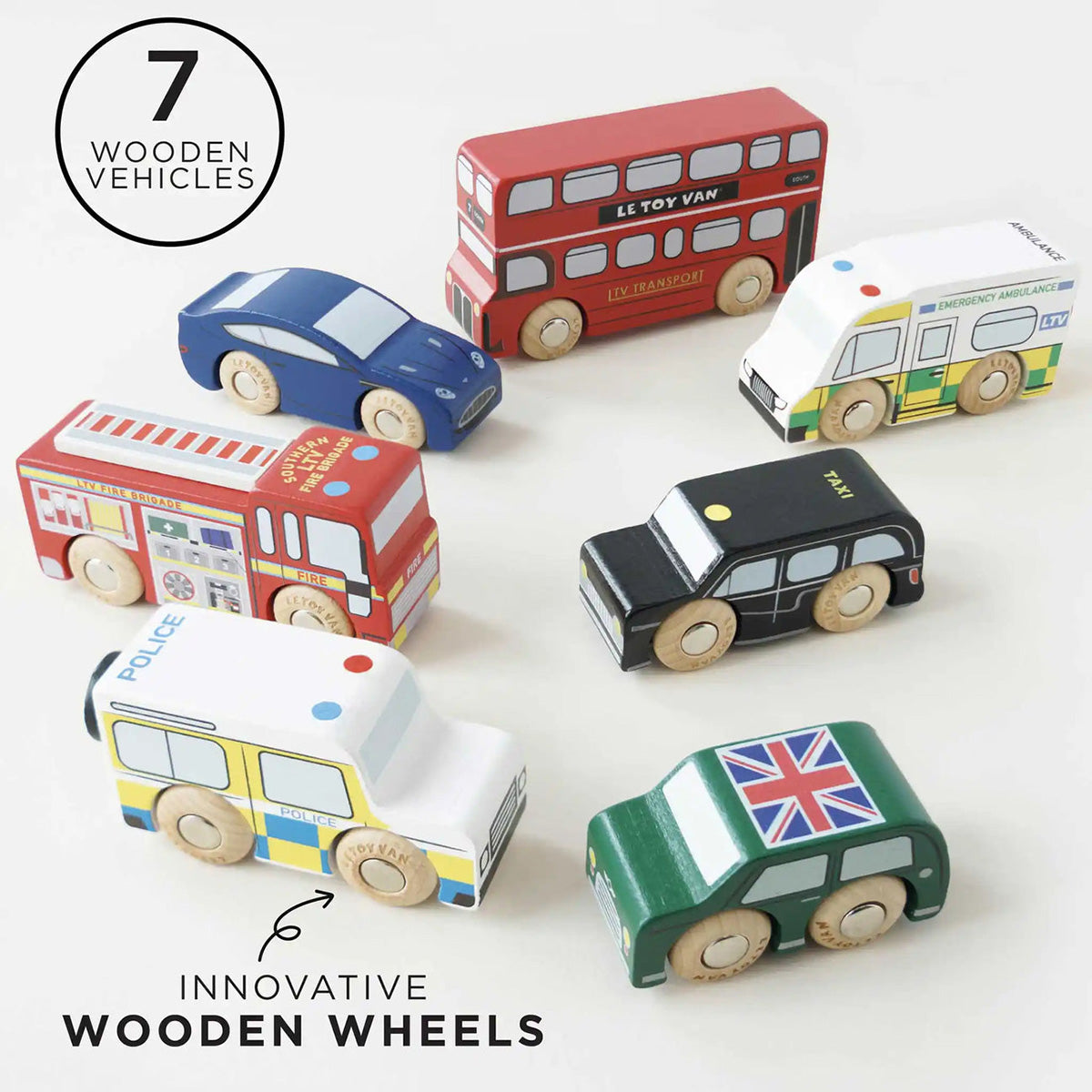 Le Toy Van London Car Set Wooden Toys 2