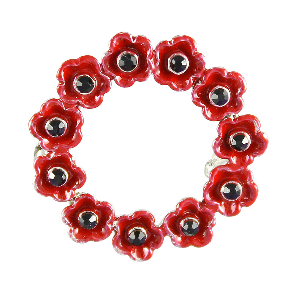 Lila Jewellery Poppy Wreath Brooch Small