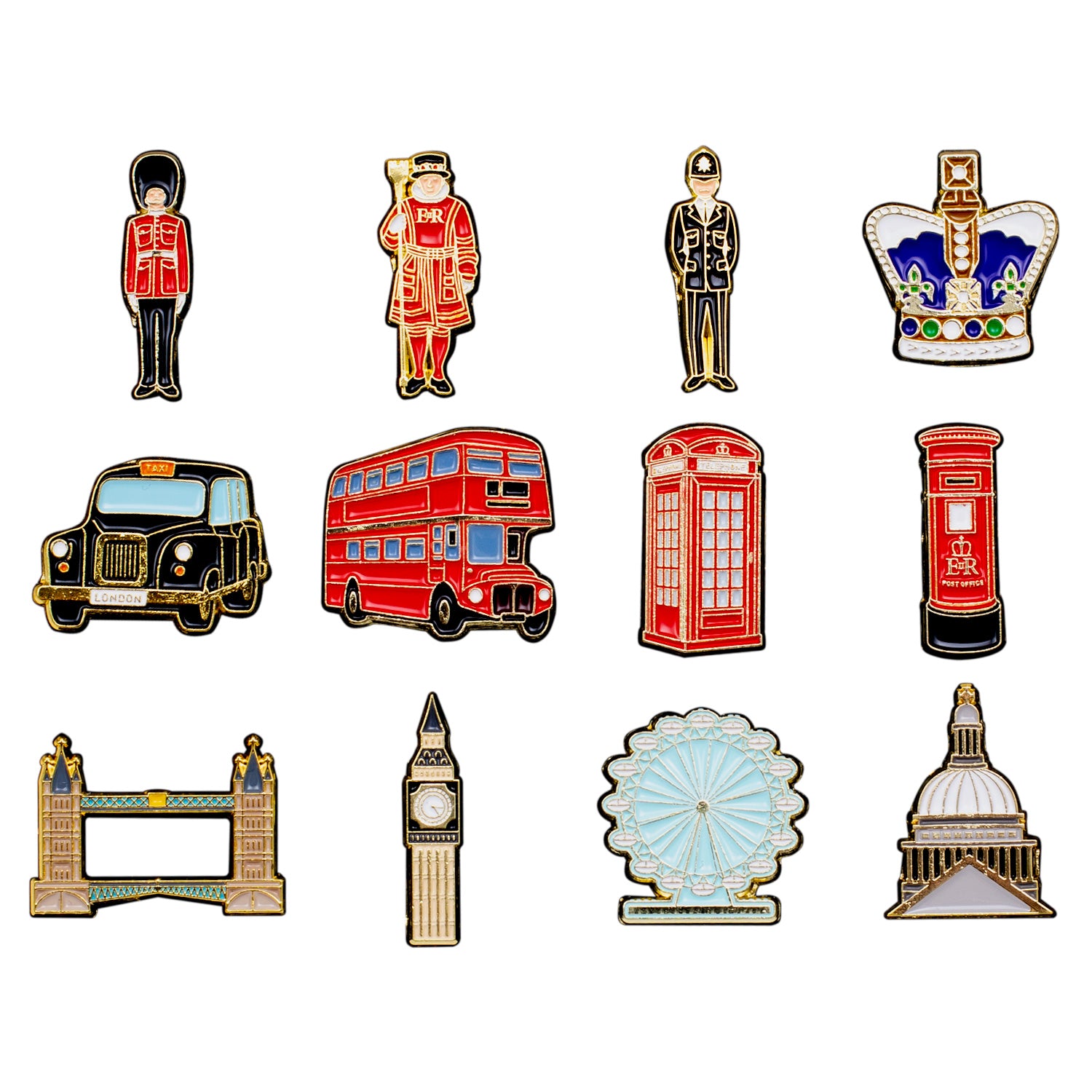London Premium Enamel Pin Badge Set