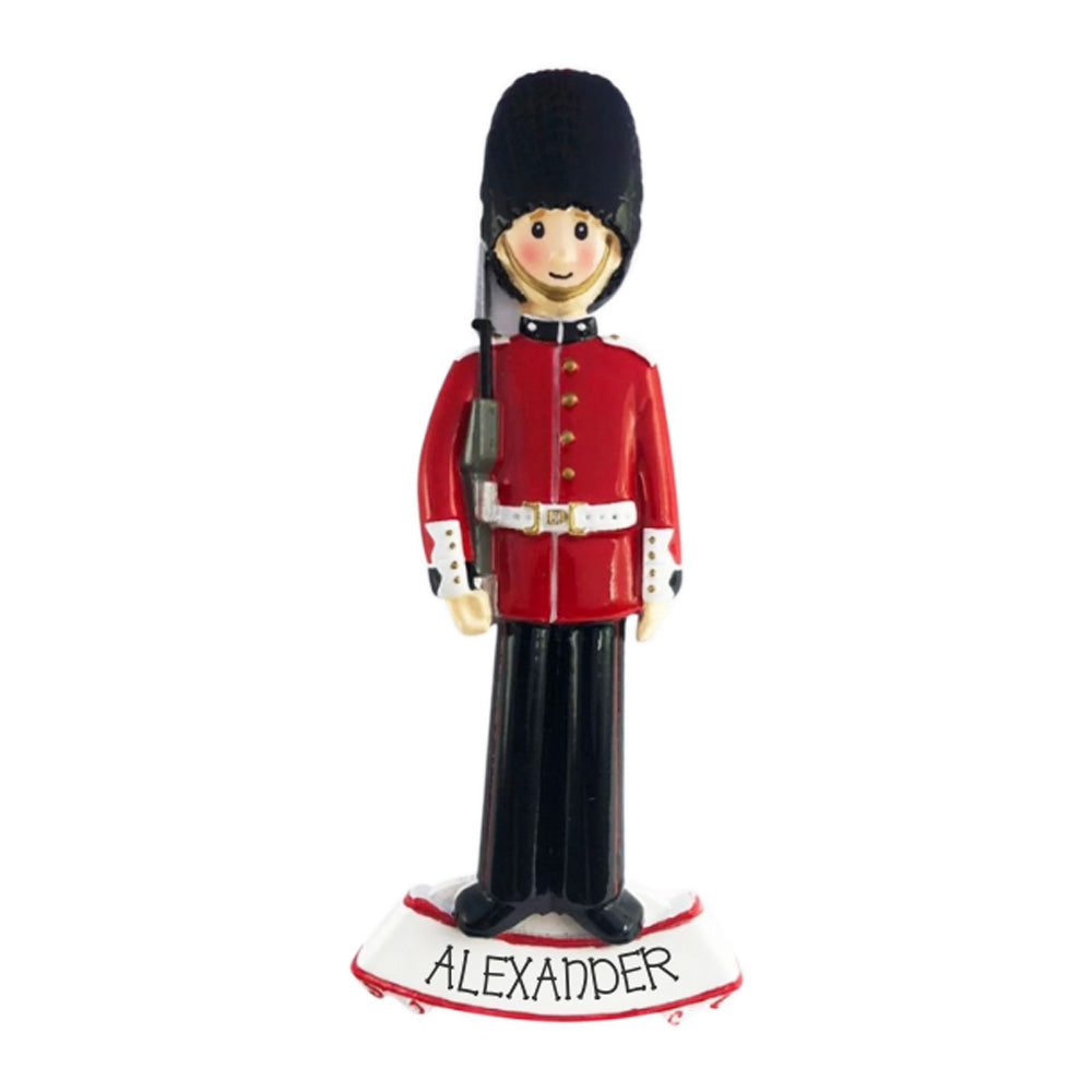 London Red Guard Personalised Christmas Decoration - Writing