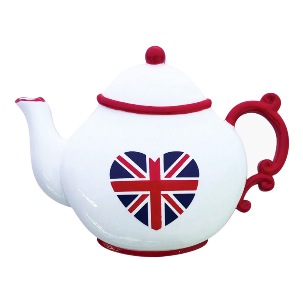 London Union Jack Tea Pot Personalised Christmas Decoration - No Writing