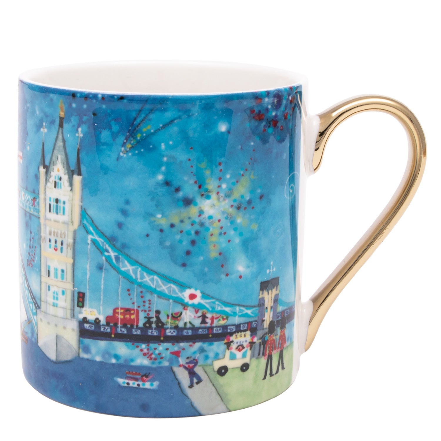 Lucy Loveheart The Wonder Bridge Gold Handled Mug 1