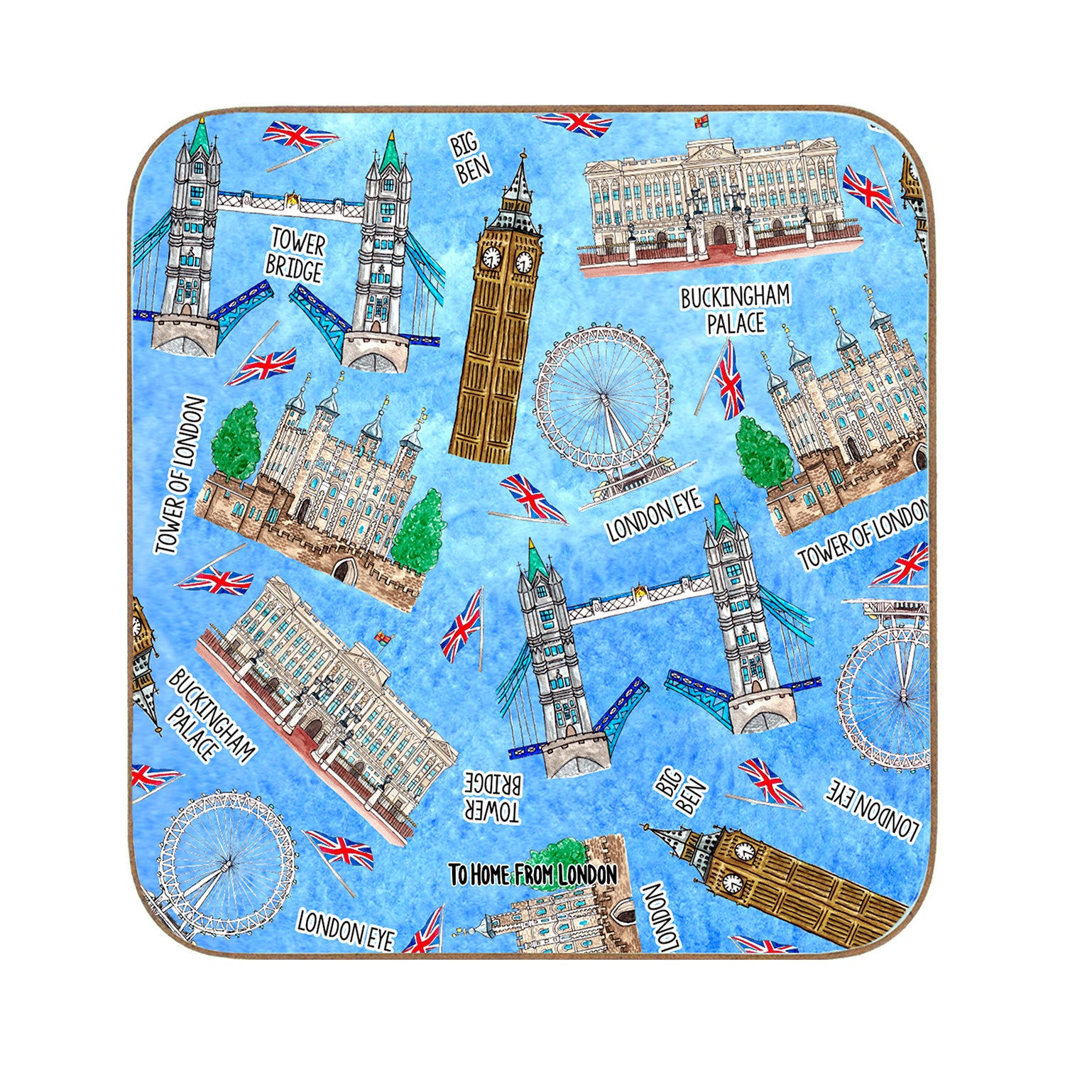 To Home From London - Magnetic Coaster - Landmarks 1