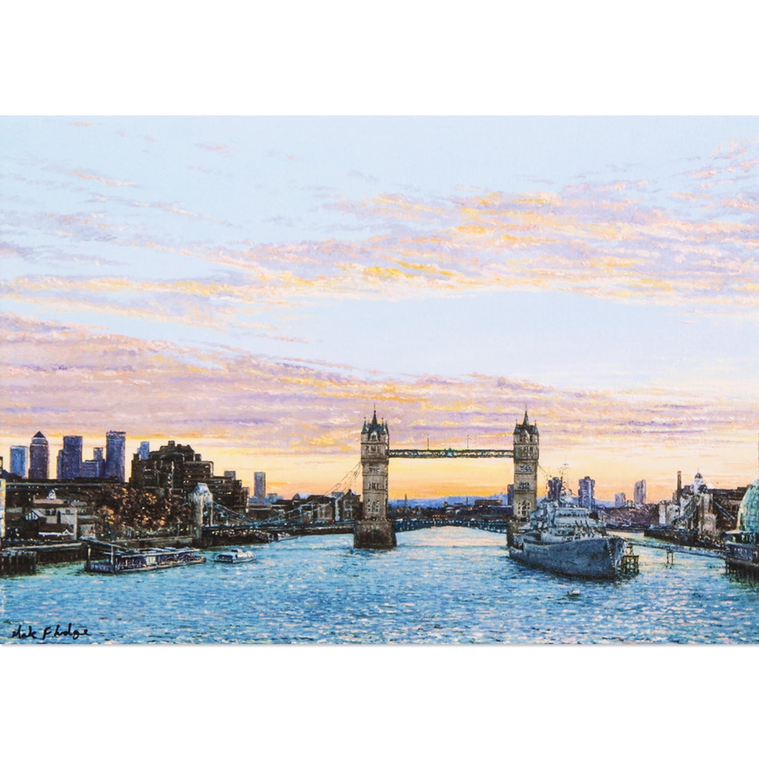 Close-up of Mark F Lodge Tower Bridge Sunrise Giclee Print