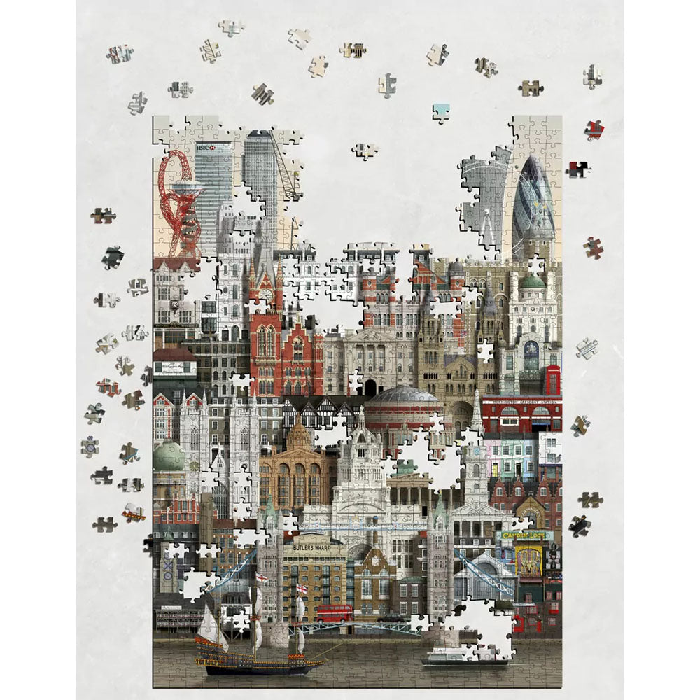 Martin Schwartz London Puzzle 1000 Pieces being assembled