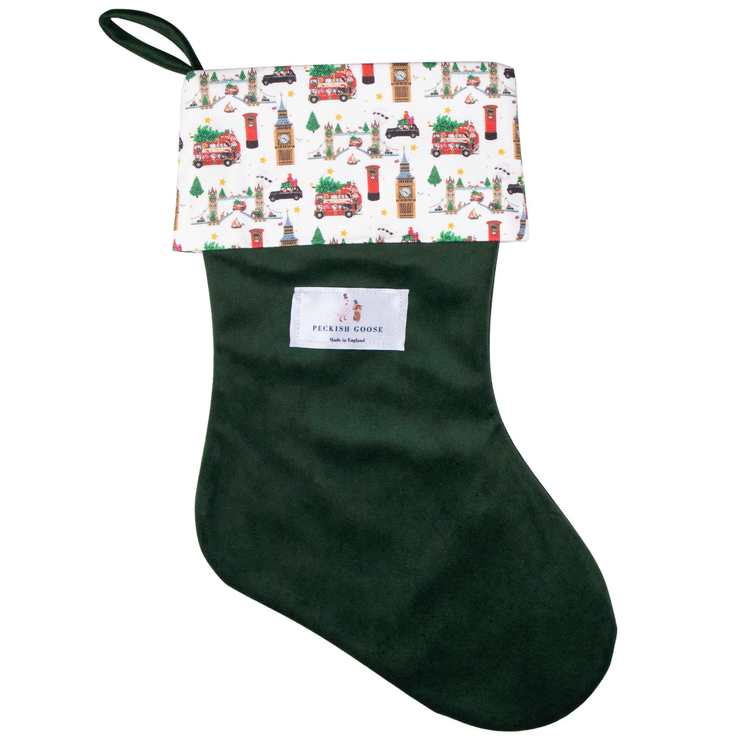 Peckish Goose Christmas Stocking Green