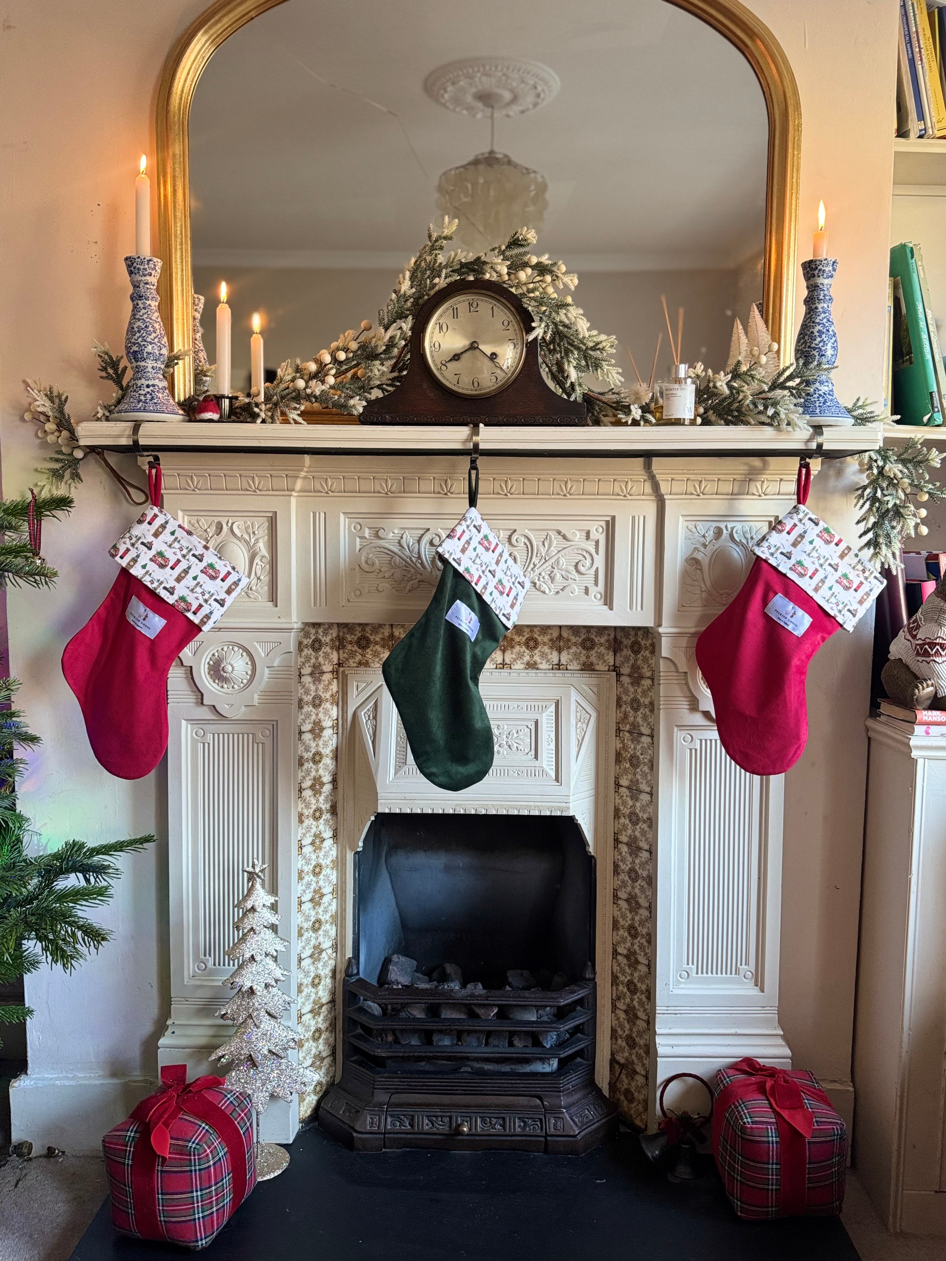 Peckish Goose Christmas Stocking Green