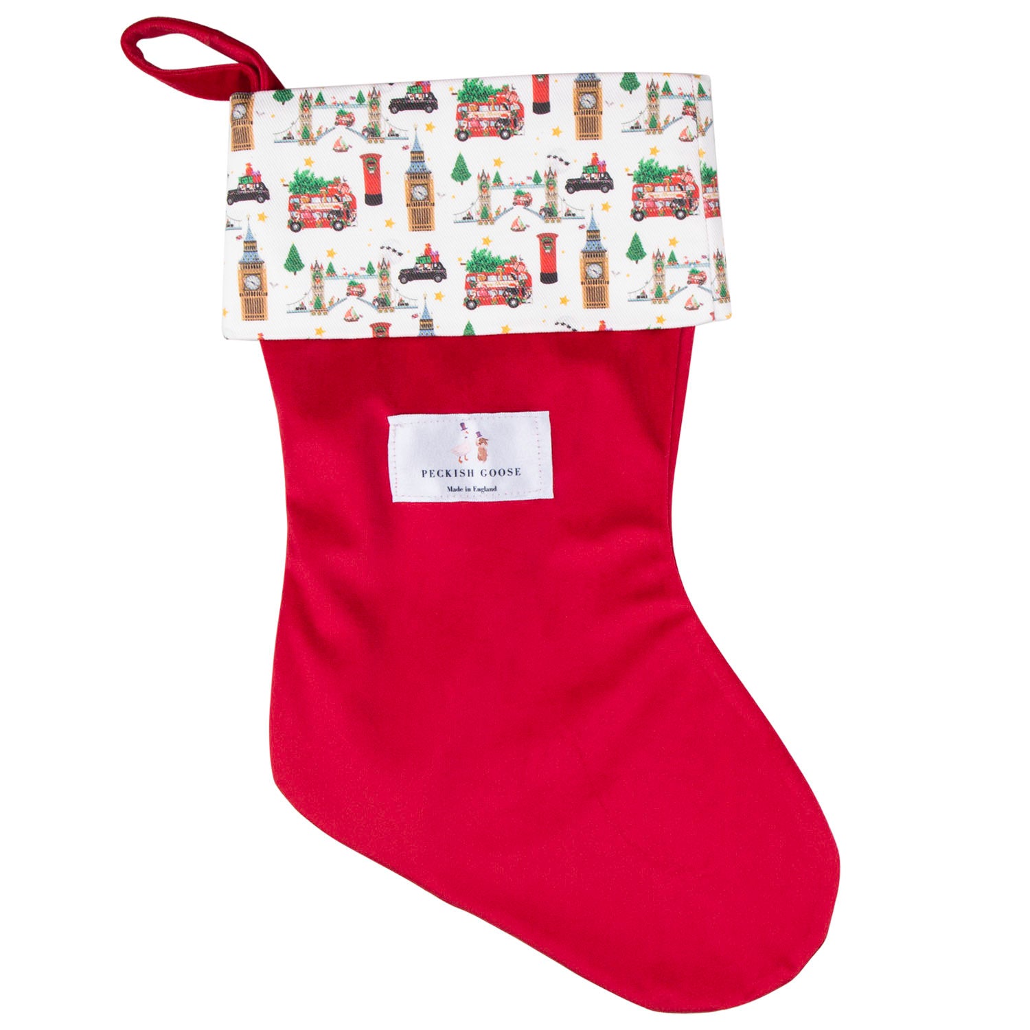 Peckish Goose Christmas Stocking Red 1