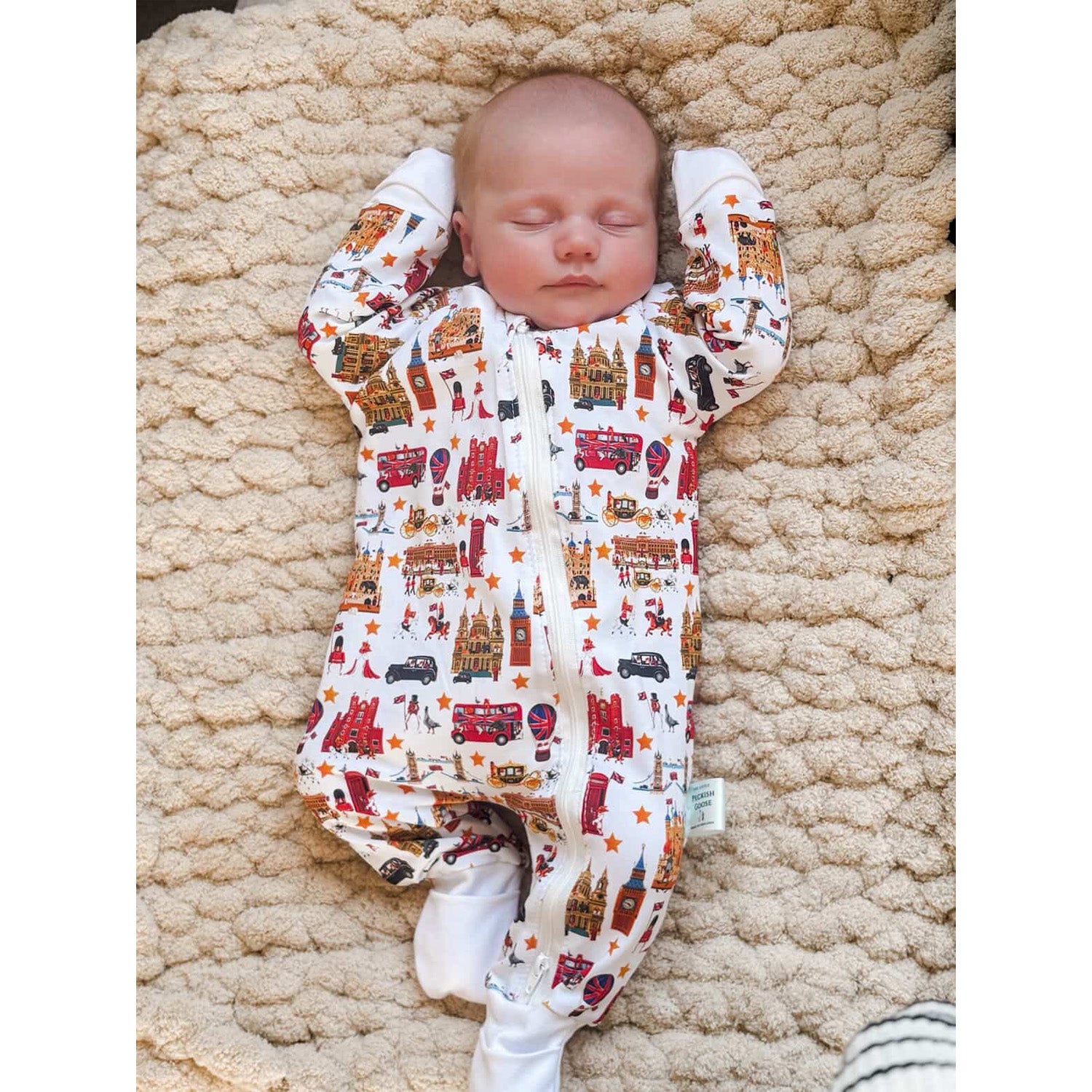 Peckish Goose London Organic Baby Sleepsuit 1