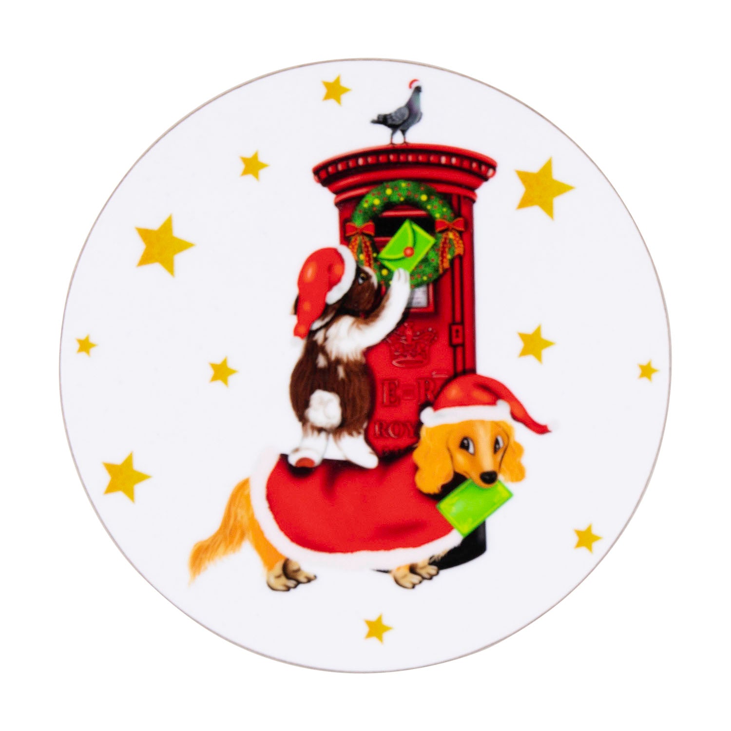 Peckish Goose London Post Box Christmas Coaster