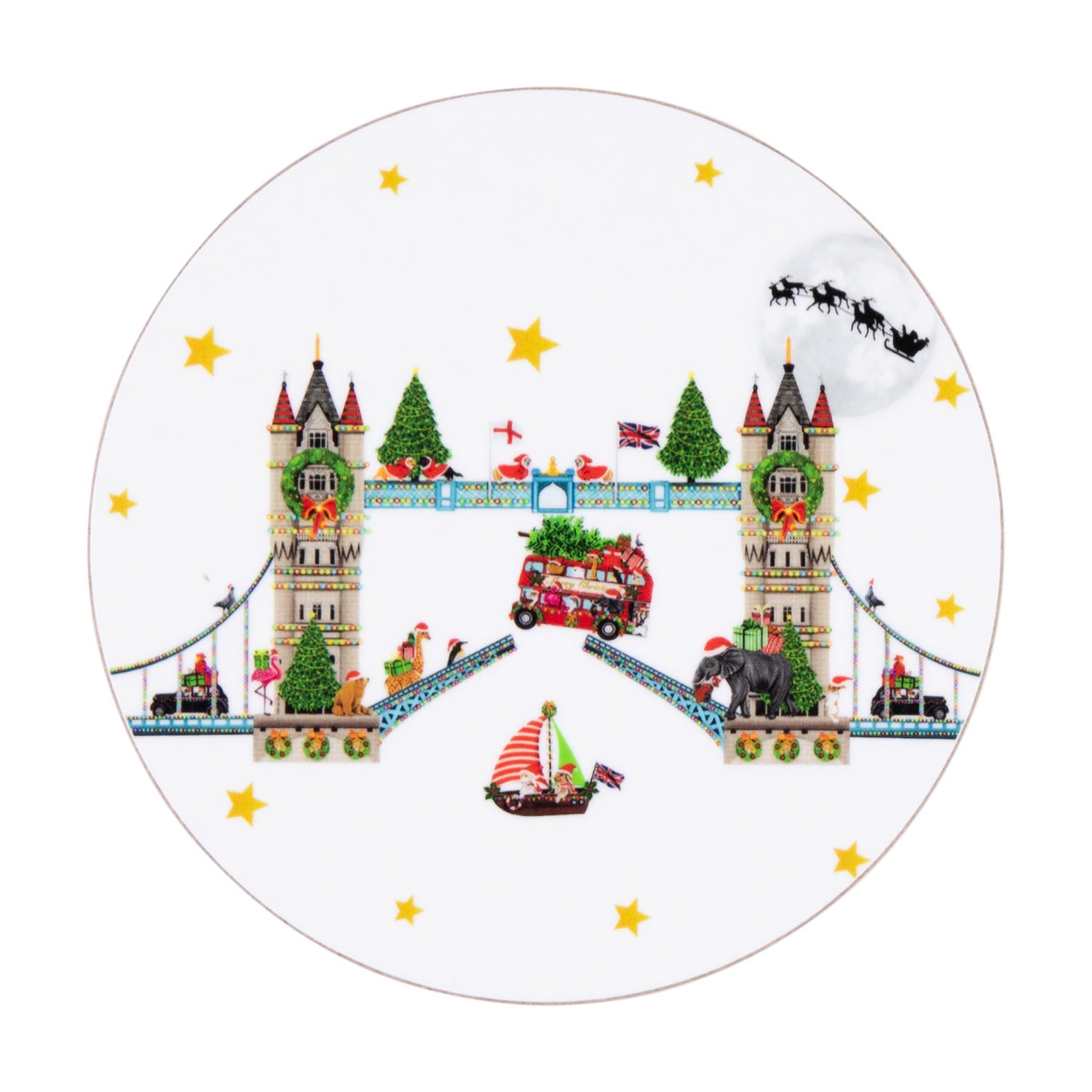 Peckish Goose Tower Bridge Christmas Coaster