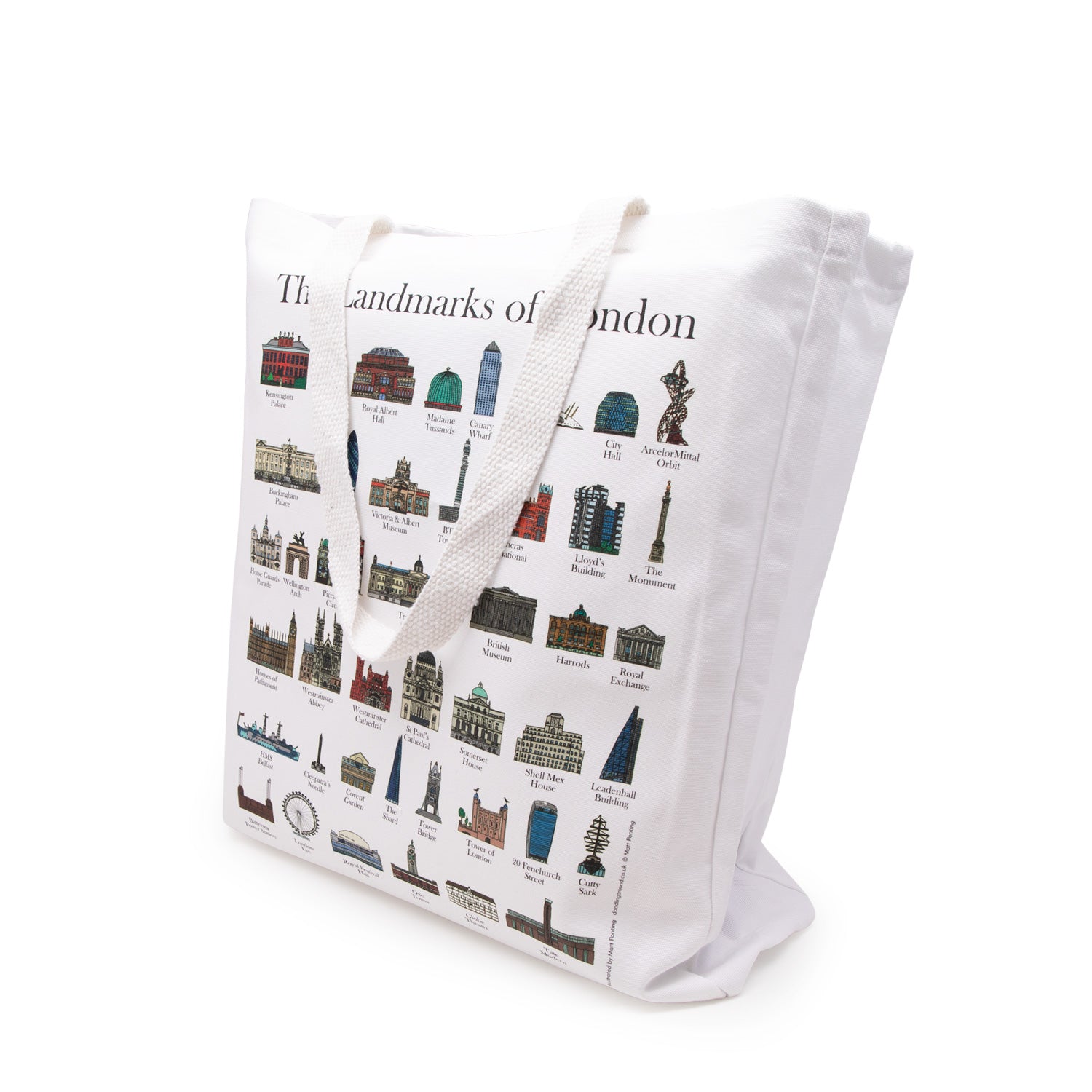 The Landmarks Of London Cotton Canvas Tote Bag 2