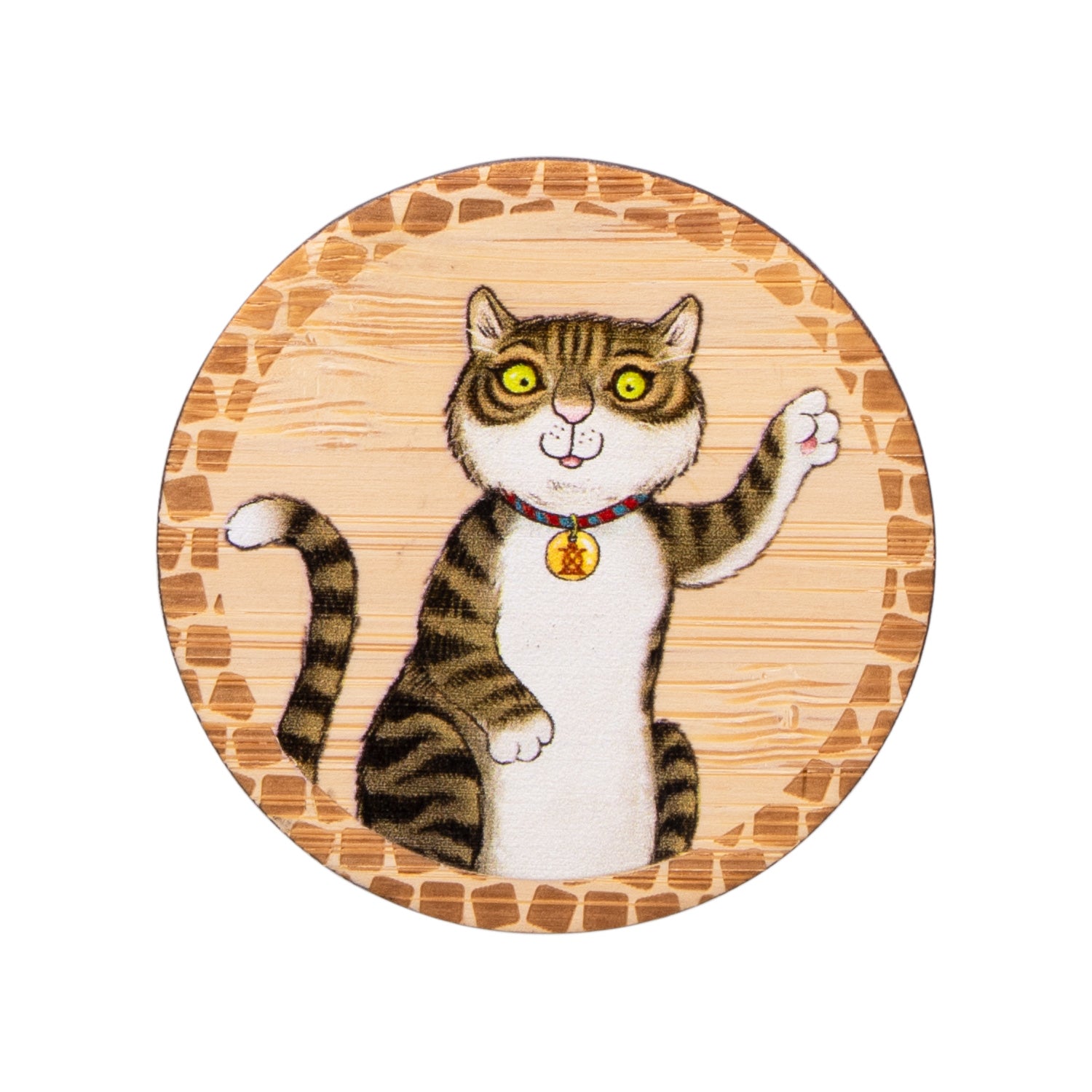 The Tower Bridge Cat Wooden Magnet - Tail