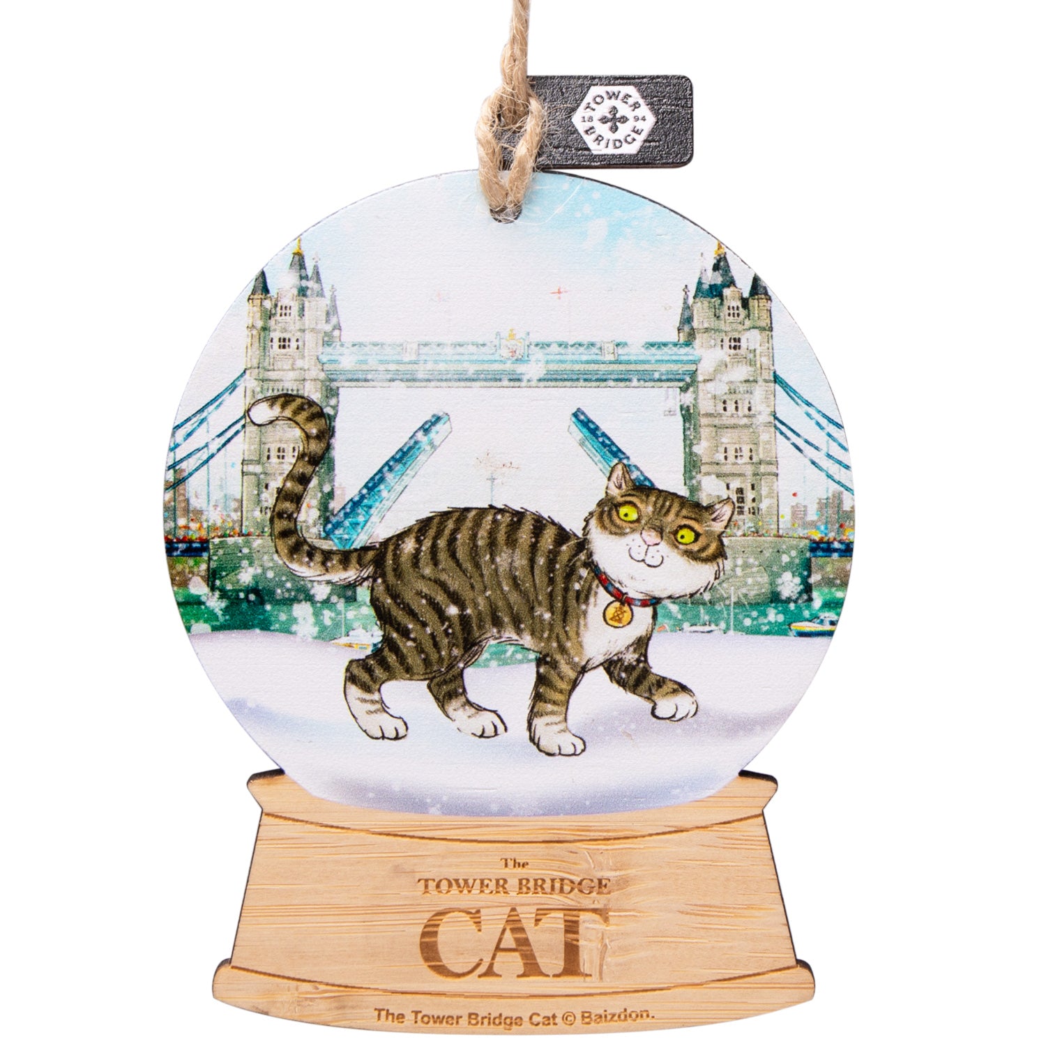 The Tower Bridge Cat Snowglobe Decoration